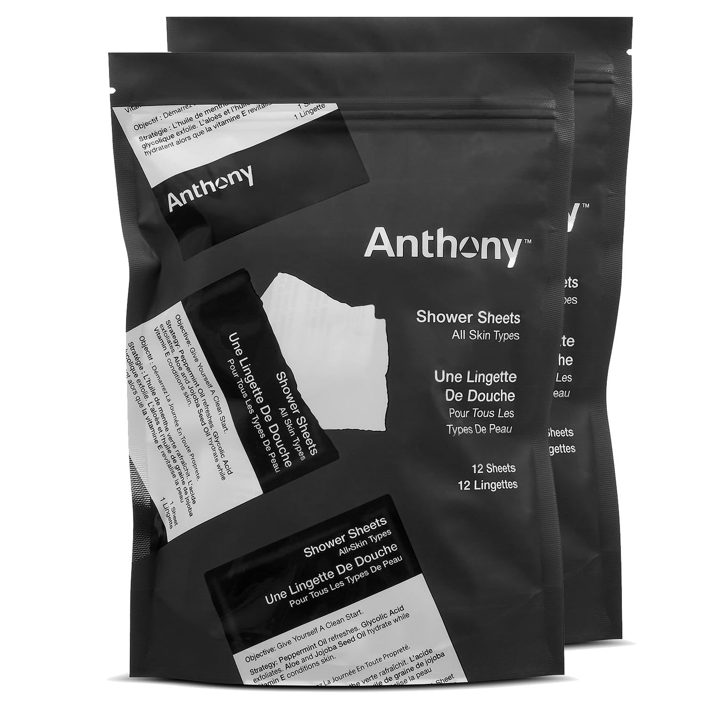 Anthony Body Wipes for Adults Bathing, Post Workout, & A Must Have Camping Personal Care Product – Travel Shower Wipes No Rinse Body Wash – Disposable Wash Cloth Towelettes 24 9”x12.5”