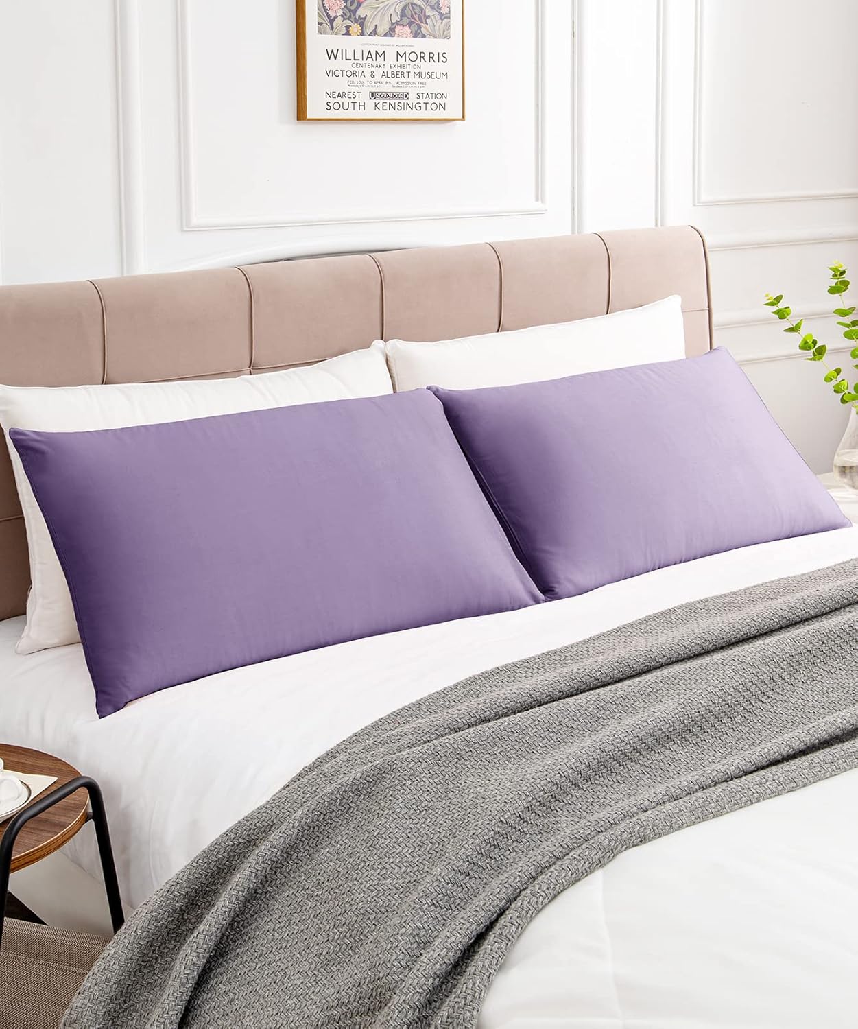 Warmstar Cotton Pillow Cases Standard Size Set of 2, 600 Thread Count Pillowcases 20x26 Inches, Soft Long Staple Cotton Pillowcases Breathable with Envelope Closure,Plum