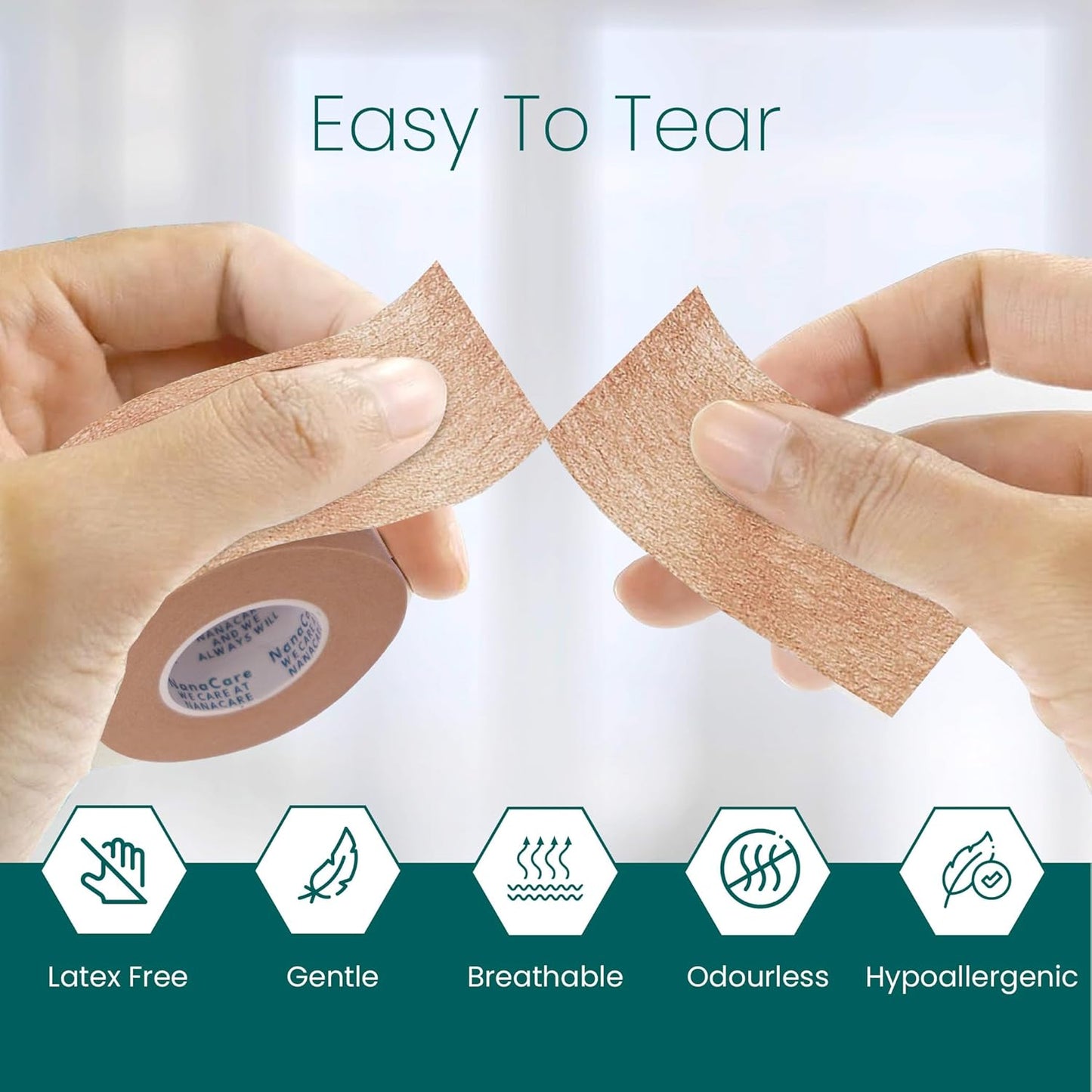 Tan Microporous Surgical Tape 1" x 11yd | Micropore Tape | Skin Coloured Nose Tape |Medical Tape for Skin, Dressings & Rhinoplasty Recovery| First Aid for Sensitive Skin (2.5cm)