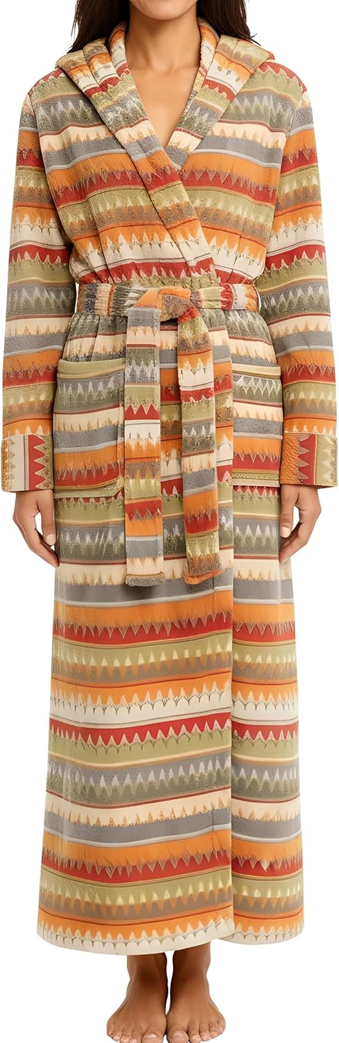 Alexander Del Rossa Womens Robe, Long Plush Bathrobe with Hood, Hooded Robes for Women Plus Size Bath Robe