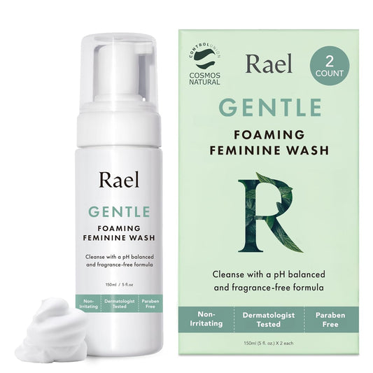 Rael Feminine Wash, Foaming Cleansing Wash - pH Balance Intimate Wash Women, Unscented, Sensitive Skin, All Skin Types, Vegan, Cruelty Free (5oz, 2 Pack)