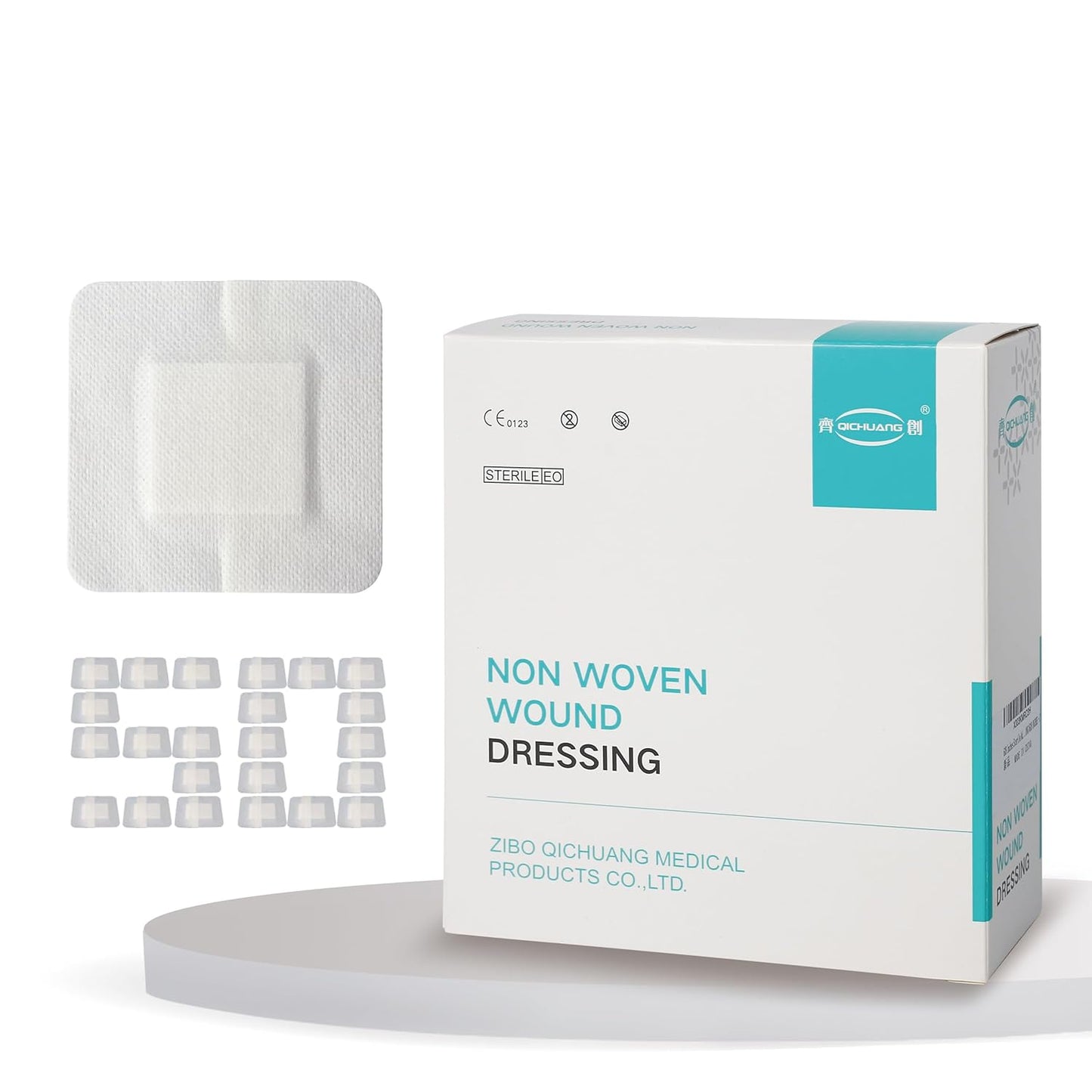 2X2 Inches Sterile Adhesive Island Wound Dressing Bandages - Non Woven Bordered Gauze Pads, 50 Individually Pack, Medical Grade by QICHUANG(2X2INCHES-C50)