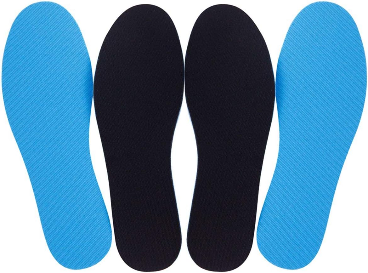 2 Pairs Breathable Insoles, Super-Soft, Sweat-Absorbent, Double-Colored and Double-Layered Shoe Inserts of Foam That Fit in Any Shoes (Blue/Black, 7-9 Women/6-7.5 Men)