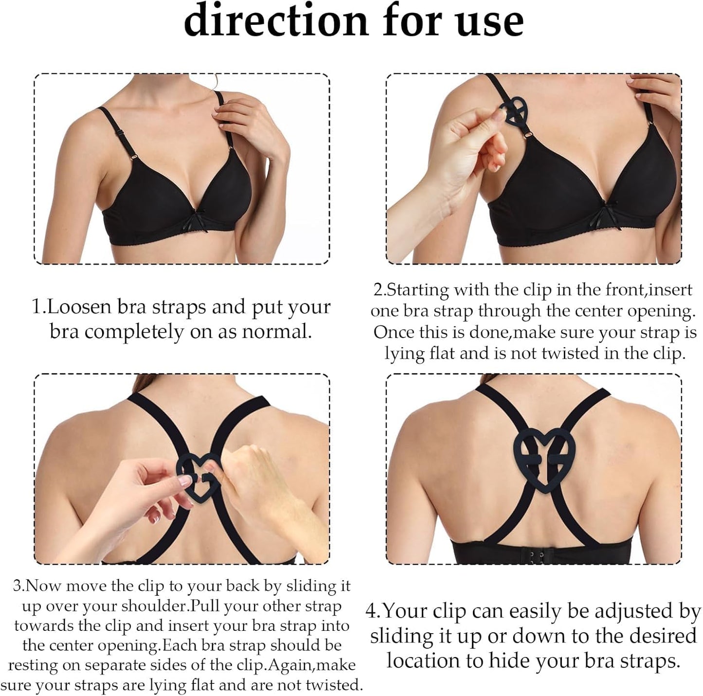 18 Pcs Bra Straps Clips Adjustable Non Slip Bra Clips for Racerback Bra Straps Holder Bra Extenders 2/3 Hook