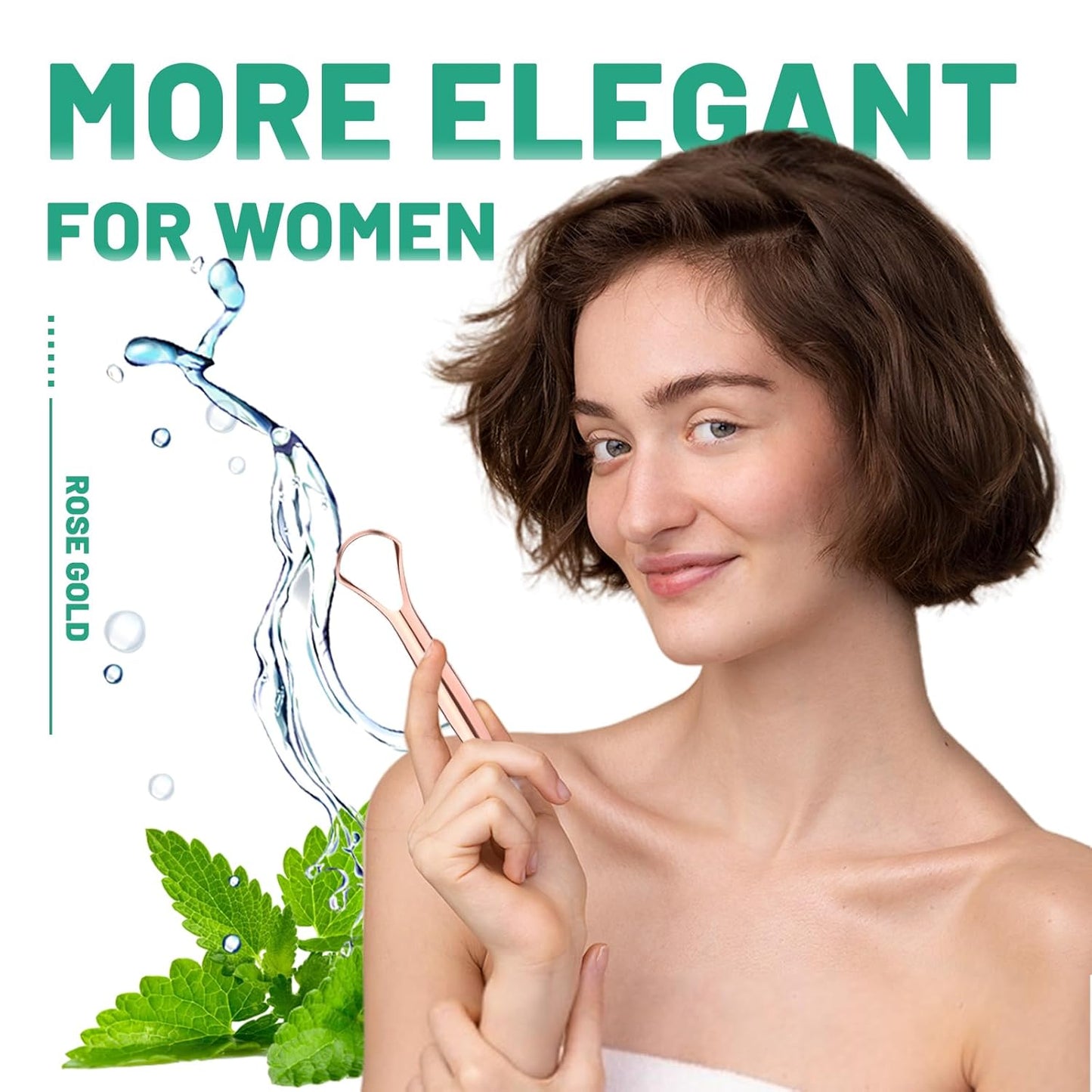 RONAVO Tongue Scraper for Adults, Tongue Scrapper for Women, Metal Tongue Cleaner with Travel Case for Oral Care, Fresher Breath in Seconds, Easy to Use and Clean, 2 Pack