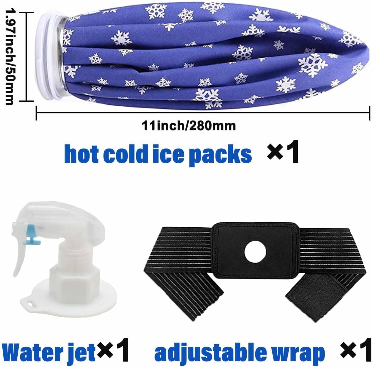 2-in-1 Ice Bag for Injuries 9 Inch – Reusable Leak-Proof Ice Pack with Wide Mouth for Pain Relief, Cold Therapy, Sports Injuries, Swelling, Headaches & Heat Relief
