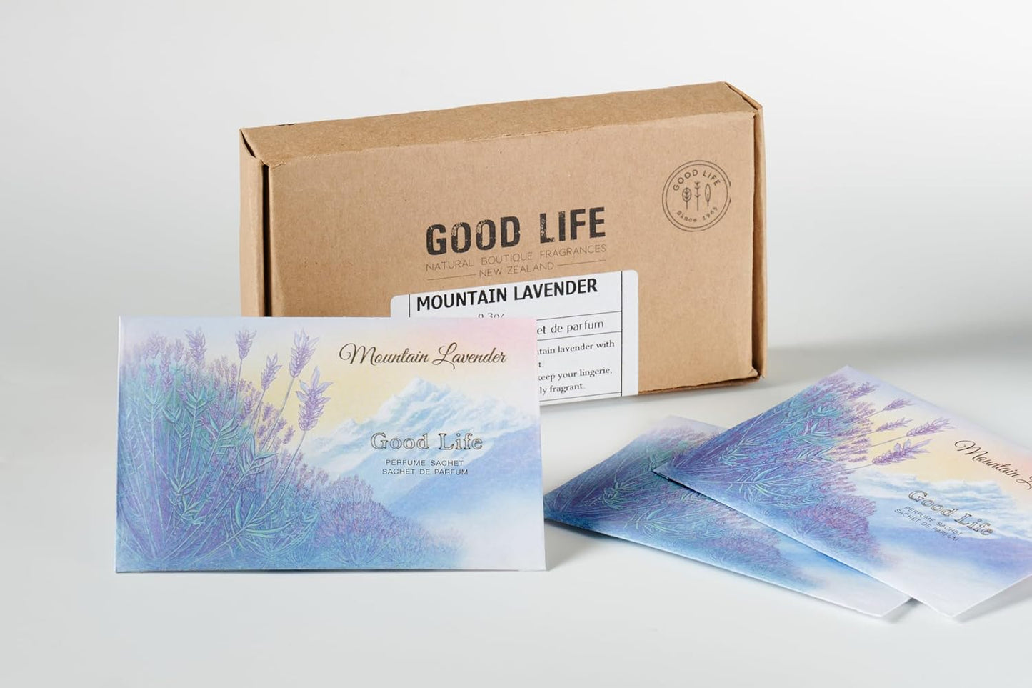 Good Life Mountain Lavender Scented Sachets | Designed in New Zealand | 12 Sachets