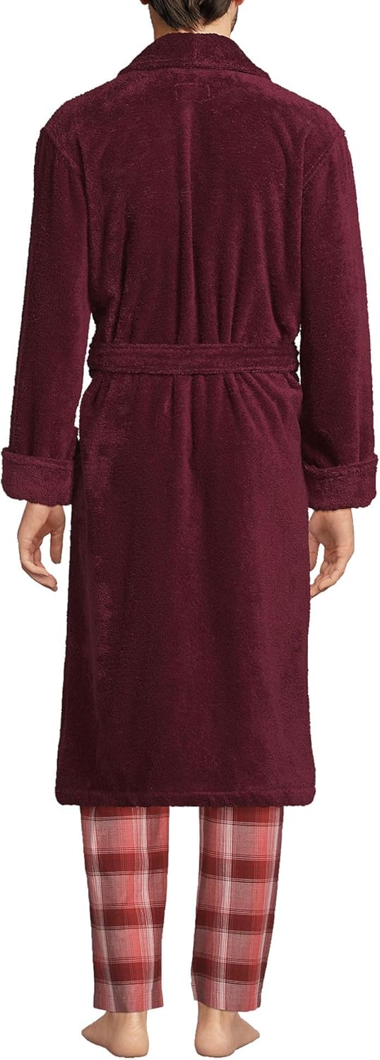 Lands' End Men's Calf Length Turkish Cotton Terry Bathrobe