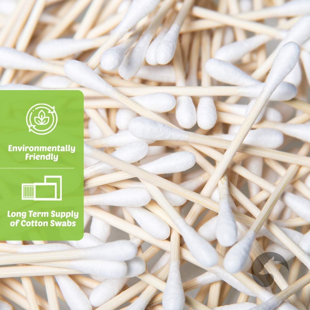 Bamboo Cotton Swabs 1000 Count | Biodegradable & Organic Wooden Cotton Buds | Double Tipped Sticks | 100% Eco-Friendly & Natural! | Perfect for Makeup & Nail Applications, Arts & Crafts, Fine Cleaning