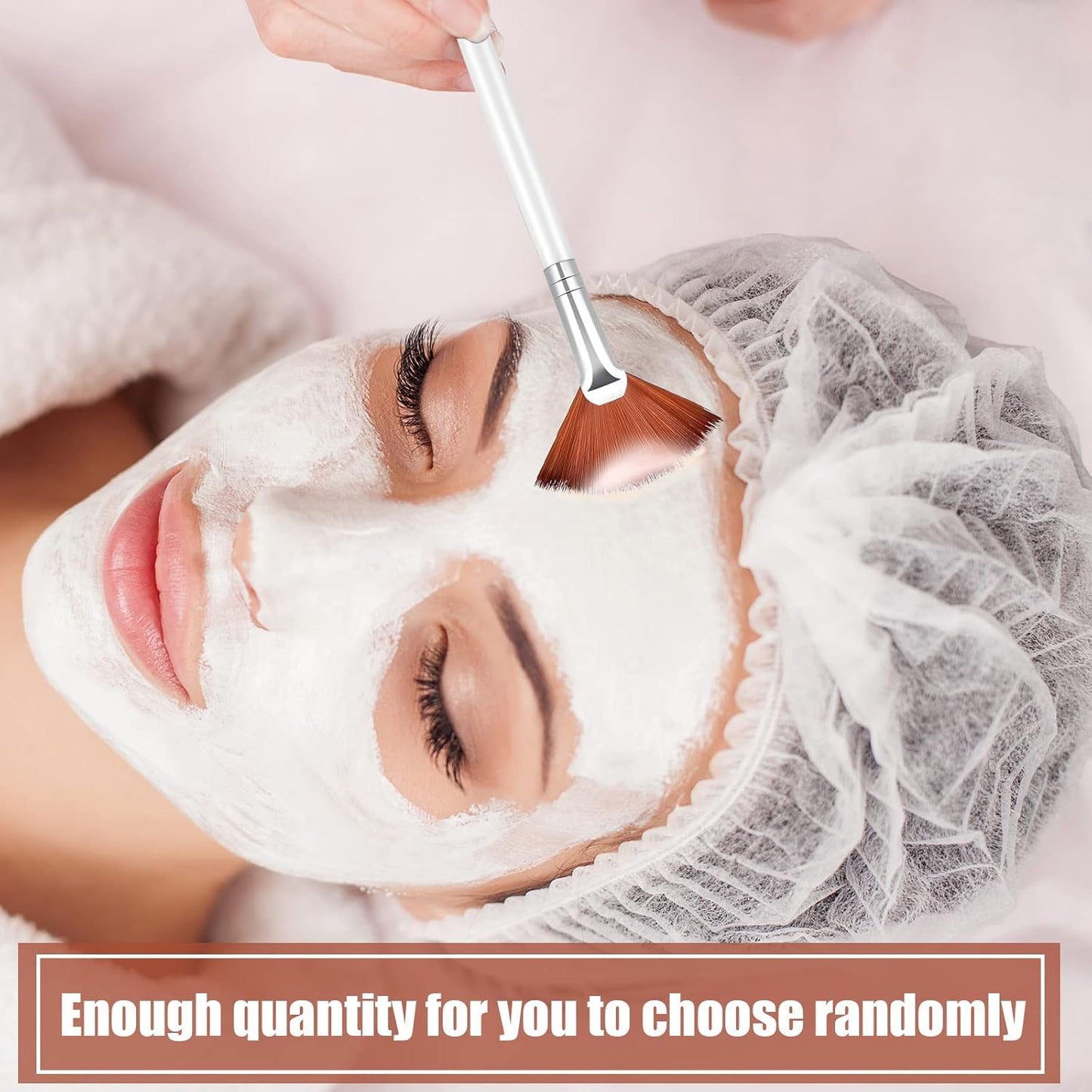 Patelai 14 Pieces Fan Brushes Applicator, Mask Brushes for Facial Makeup Tools for Face Cosmetic(Brown)