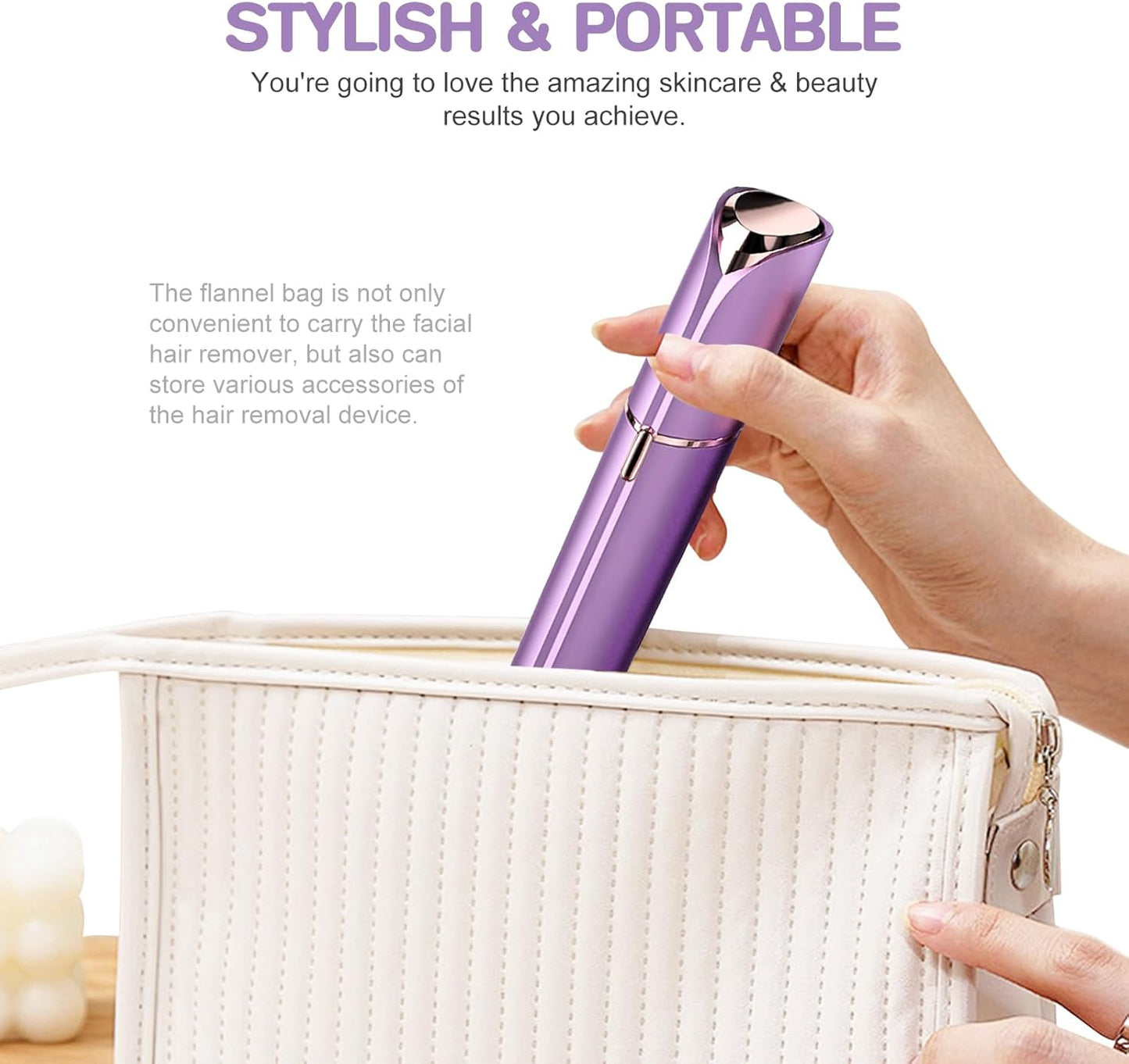 Women Facial Hair Removal Device Battery Operated with 2 Replacement Heads, Painless Womens Face Shaver for Chin Upper Lips Peach Fuzz