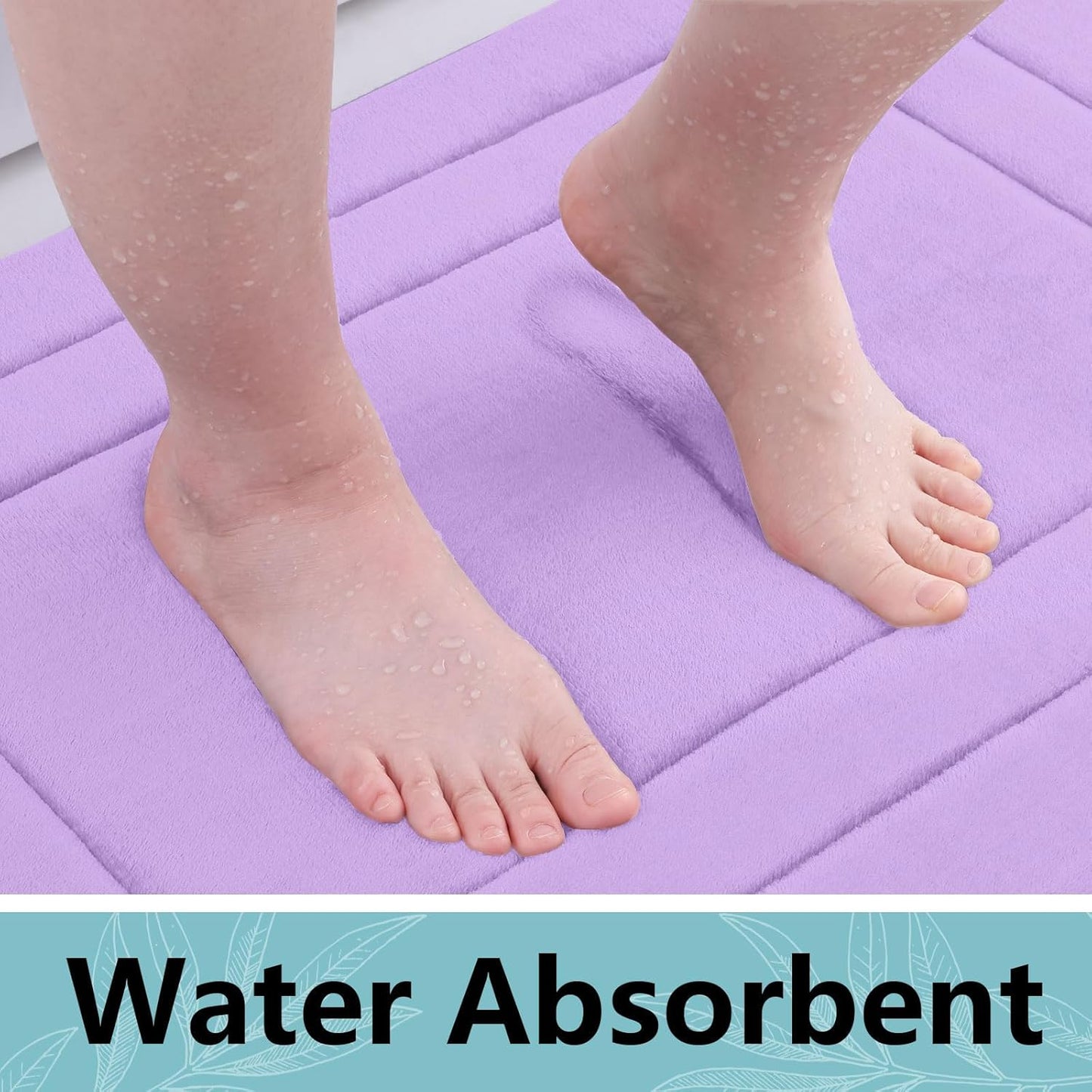 Arotive Memory Foam Bathroom Rug Mat 44x24, Ultra Soft and Absorbent Bath Mat, Machine Wash Dry, Comfortable Bath Rug Carpet for Bathroom Floor, Tub and Shower, Lavender