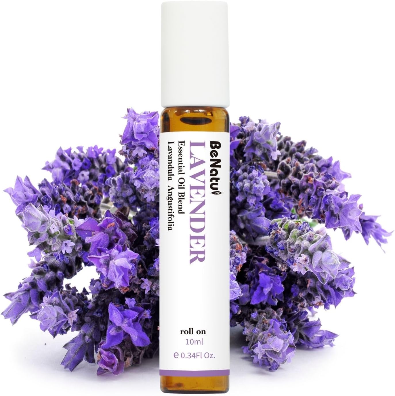 Benatu Lavender Essential Oil Roll On, Pre-Diluted Natural Aromatherapy Blend Travel Size Roller for Skin Care, Hair, Body Topical Massage - Soothe, Calm, Relax 10ml