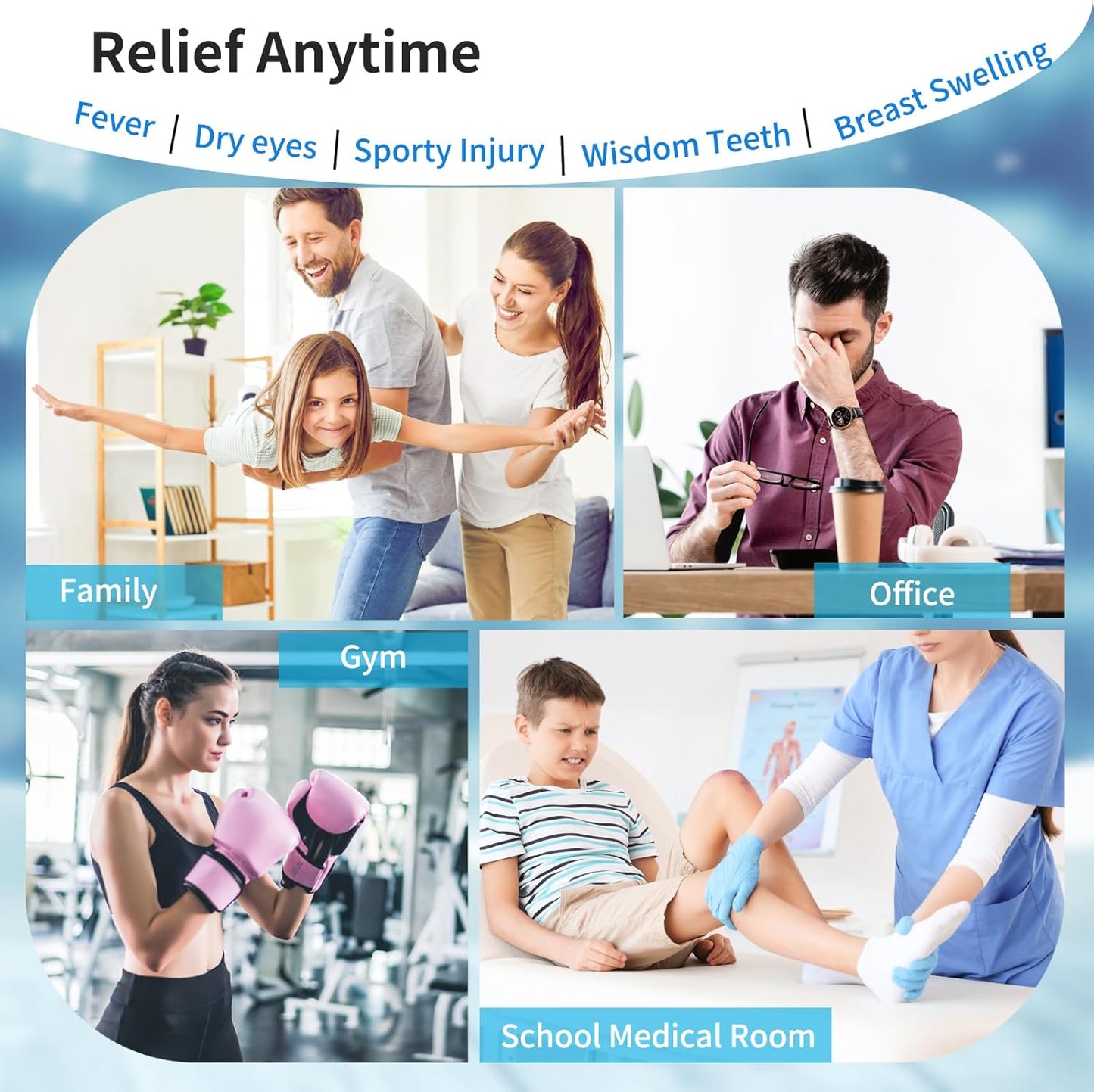 24 Pack Small Ice Packs for Injuries Reusable,Hot & Cold Gel Ice Packs for Face,Eyes,Neck,Teeth,Foot,Headache,Allergies,Shoulder Pain Relief,Warm & Cold Compress for Boo Boos,Students(12Blue+12Green)