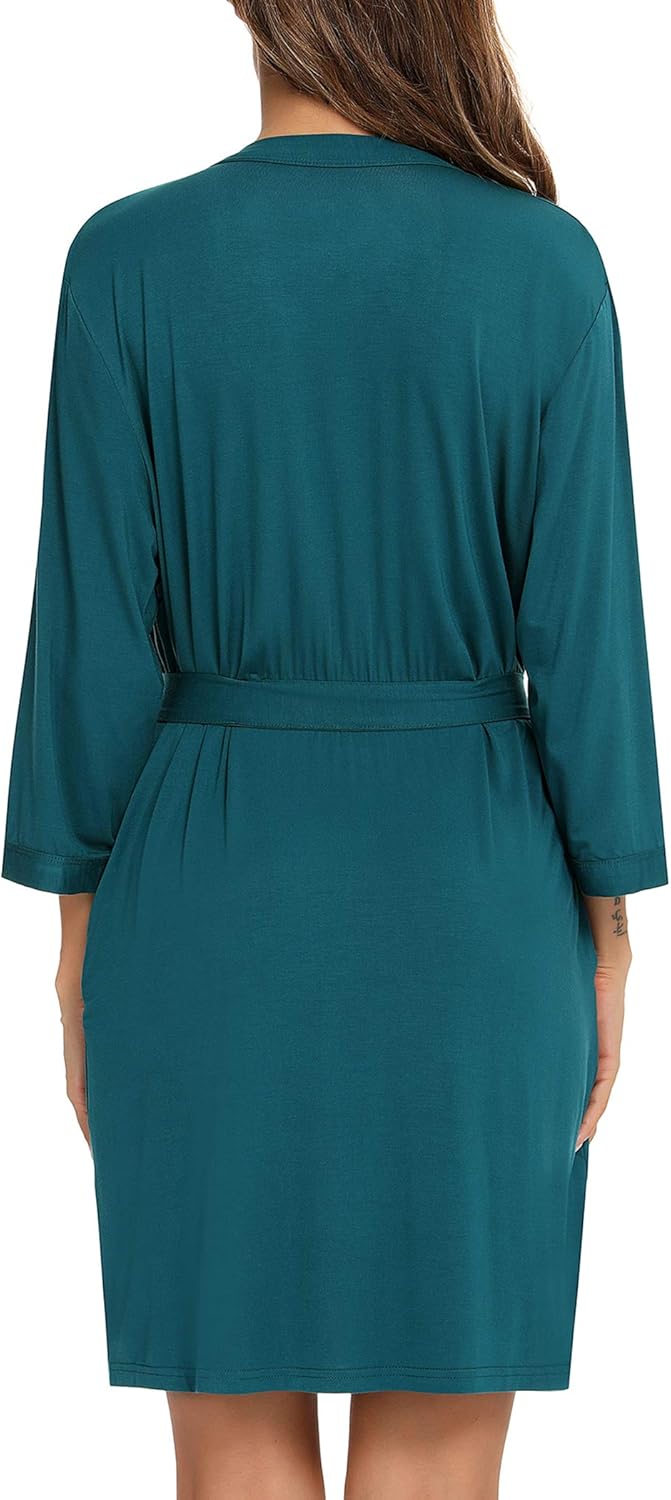 Samring Women's Lightweight Robe Soft Kimono Robes Short Bathrobe for Women Sleepwear