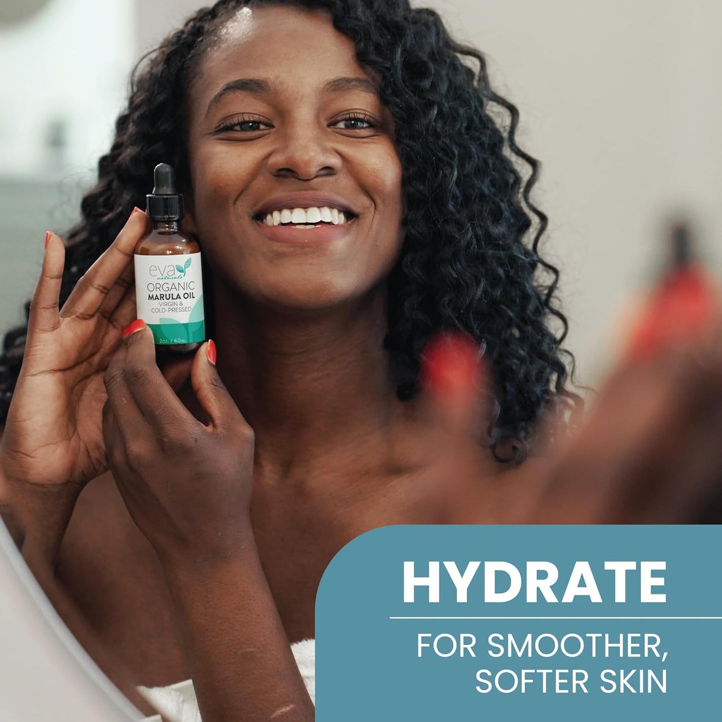 Eva Naturals Marula Oil – 100% Pure Cold Pressed Oil for Face, Hair, Skin & Body – Lightweight Facial & Massage Serum – Moisturizer for Aging Care, Gua Sha & Beard Use