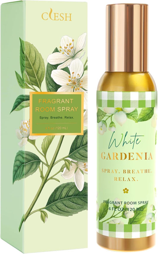 Room Spray, White Gardenia, 4 fl oz, Air Freshener for Home, Long-Lasting Odor Eliminator for Bathroom and Office