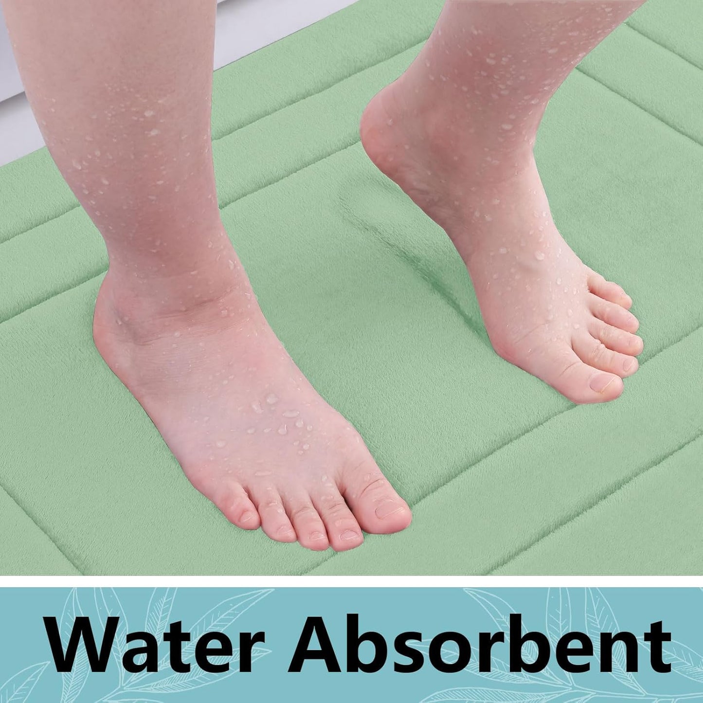 Arotive Memory Foam Bathroom Rug Mat 44x24, Ultra Soft and Absorbent Bath Mat, Machine Wash Dry, Comfortable Bath Rug Carpet for Bathroom Floor, Tub and Shower, Sage Green