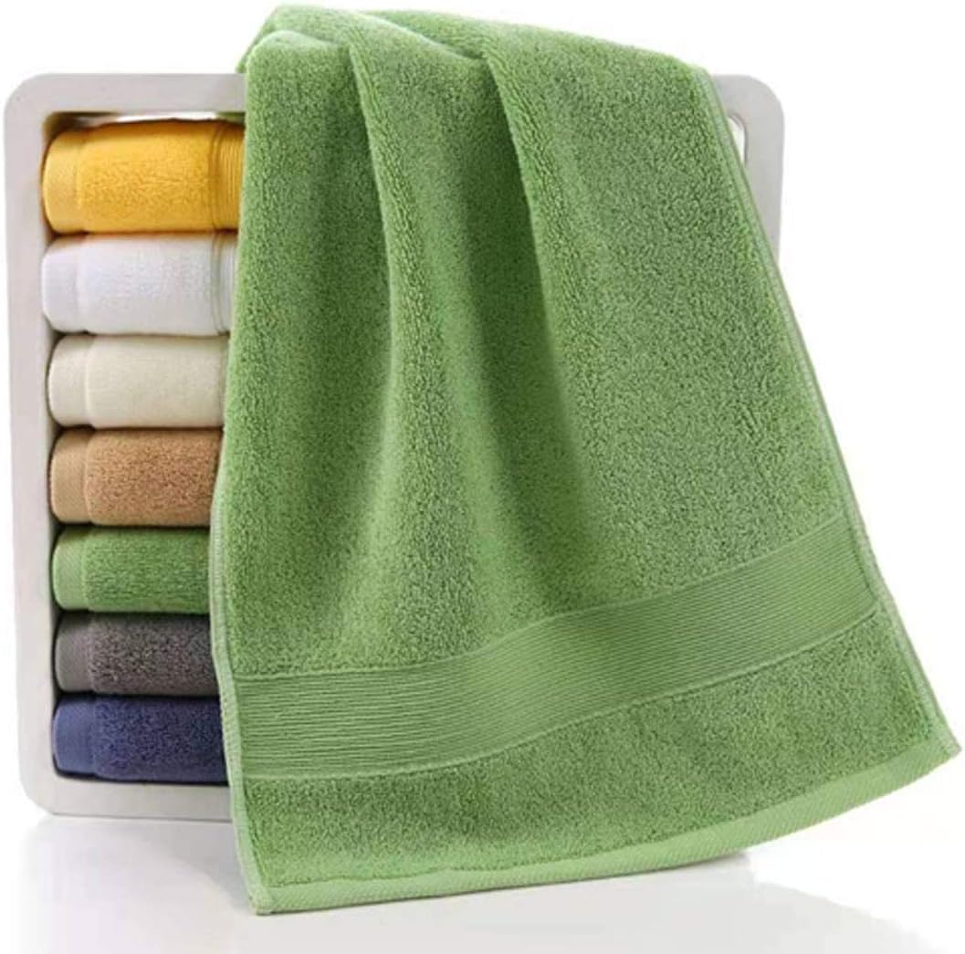 Hand Towels for Bathroom 2 Pack-100% Cotton Hand Towel (14 x 30 Inch), Highly Absorbent and Quick Dry Face Washcloth, Home Soft Premium Towel for Hotel, Bath, Kitchen and Spa (Green)