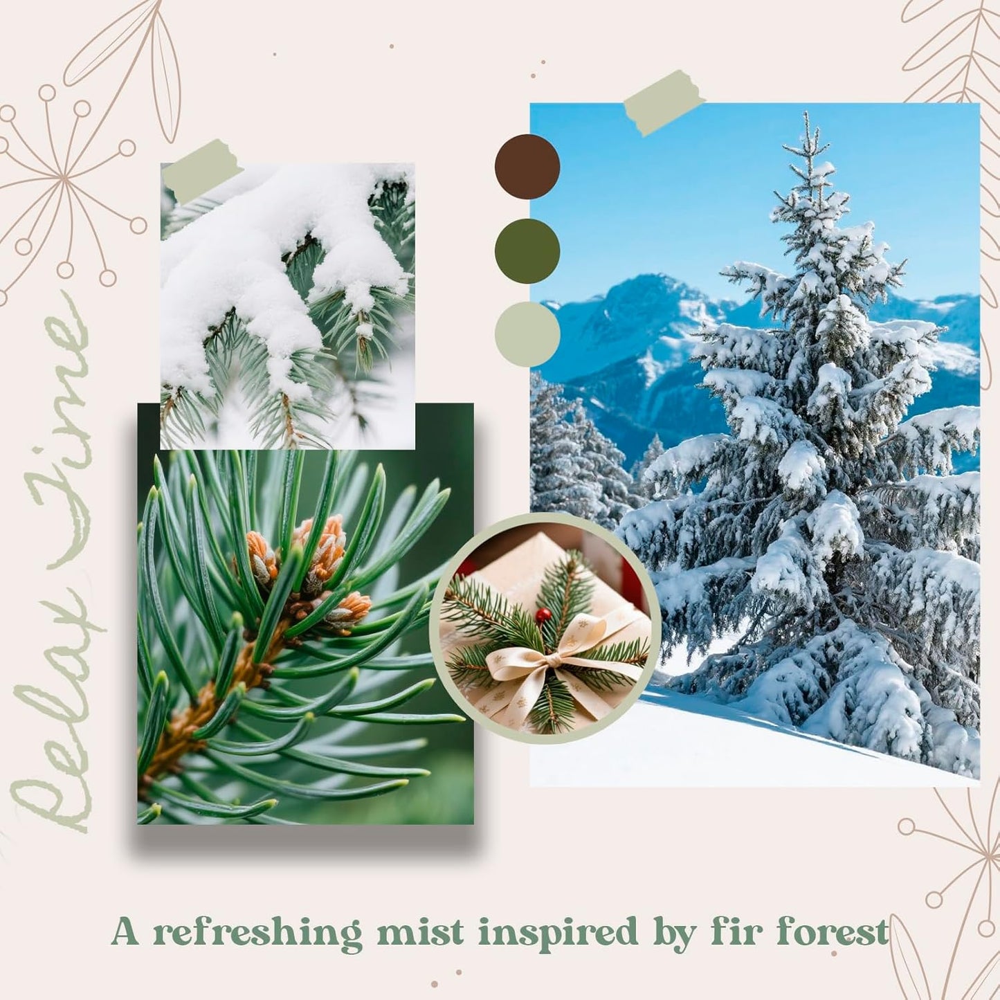 Fir & Forest Room Spray 2 Pack, 3.4oz/100ml Each – Long-Lasting Air Freshener & Odor Eliminator for Home, Bathroom, Bedroom & Office, Concentrated Room Spray