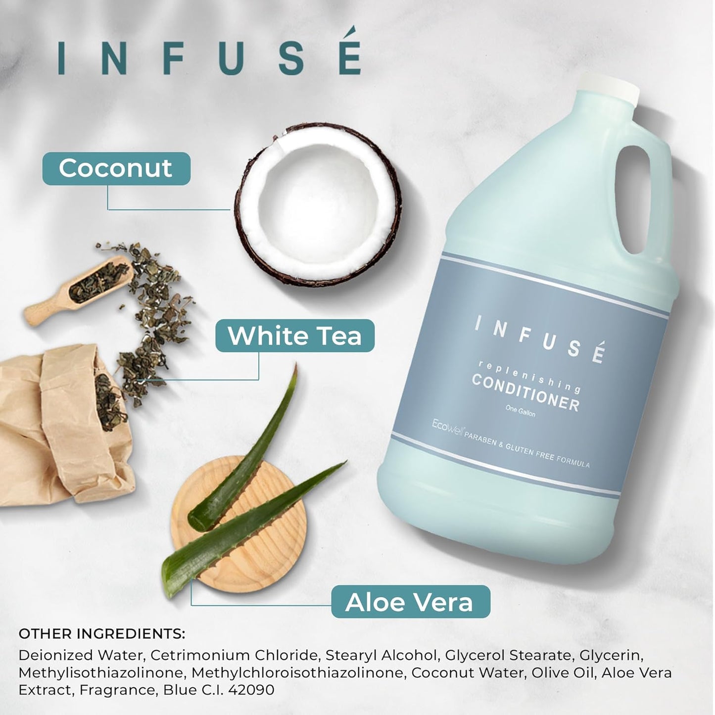 1-Shoppe All-in-Kit H2O Tropical Infuse Hotel Conditioner | 1 Gallon | For Hospitality & Vacation Rentals to Refill Dispensers | (Single Gallon)