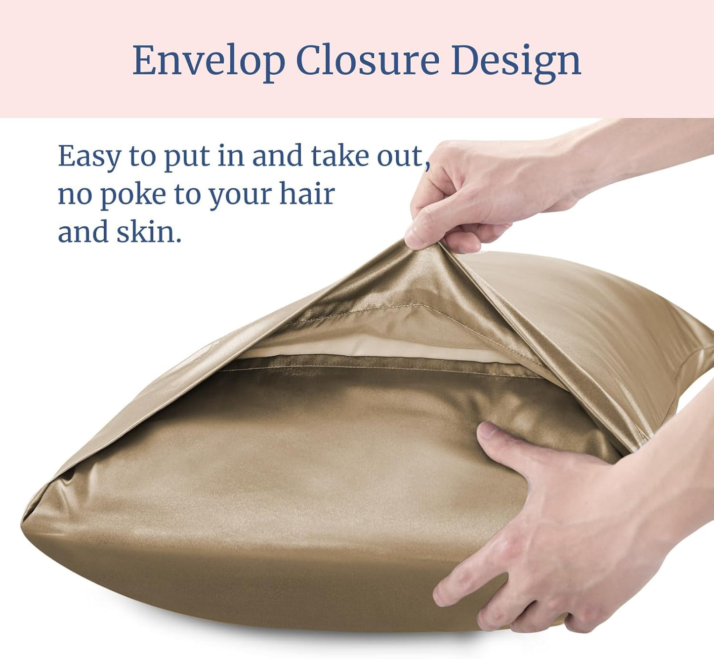 BEDELITE Satin Pillowcase for Hair and Skin, Super Soft Similar to Silk Pillow Cases 4 Pack with Envelope Closure, Cooling Pillowcases for Women Men (20"x30" Queen Size, Tawny Brown)