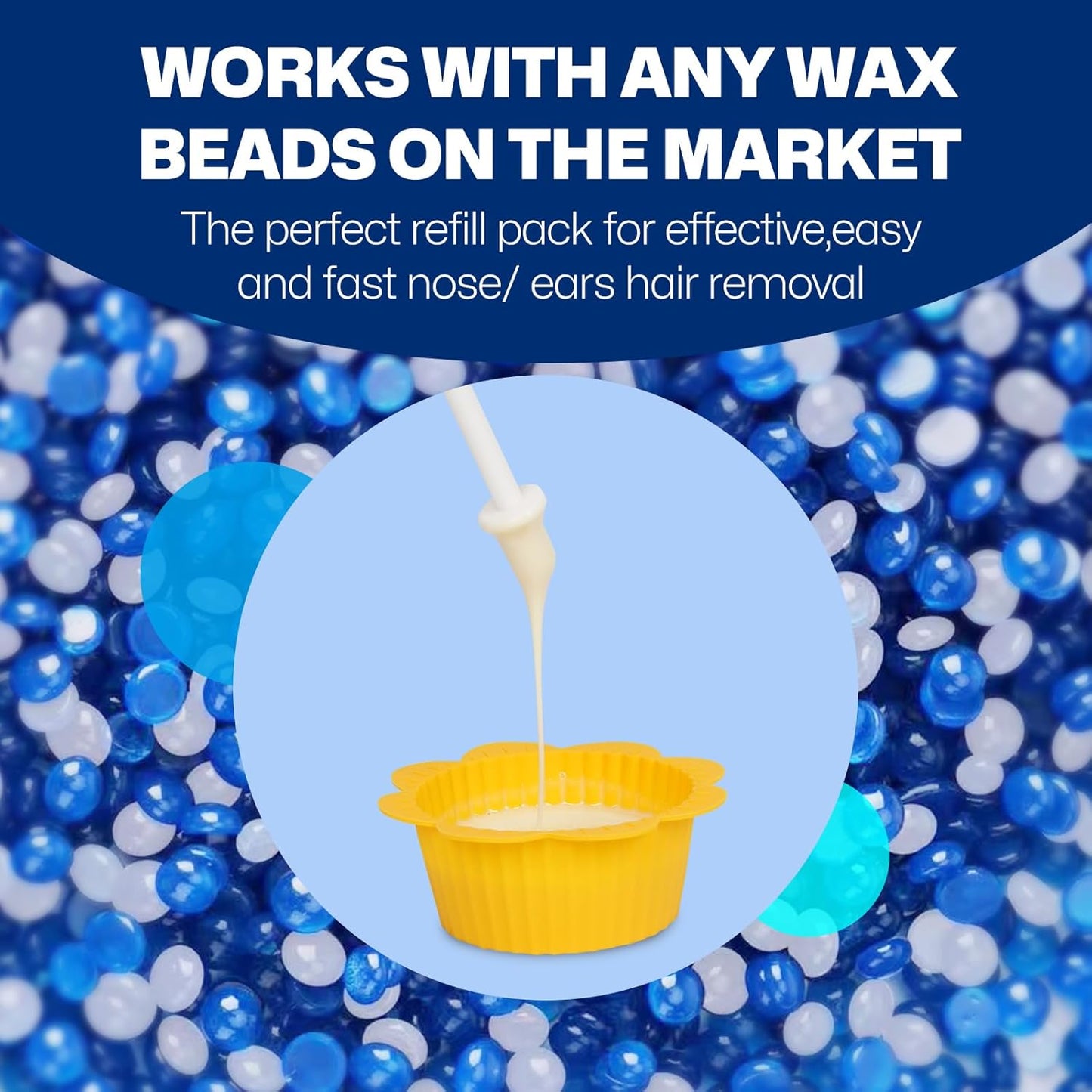 Nose & Ear Waxing Sticks–Professional Nasal Hair Removal 60 Precision Applicators for Pain-Free Waxing at Home. Say Goodbye to Plucking! (Wax refills & wipes sold separately.)