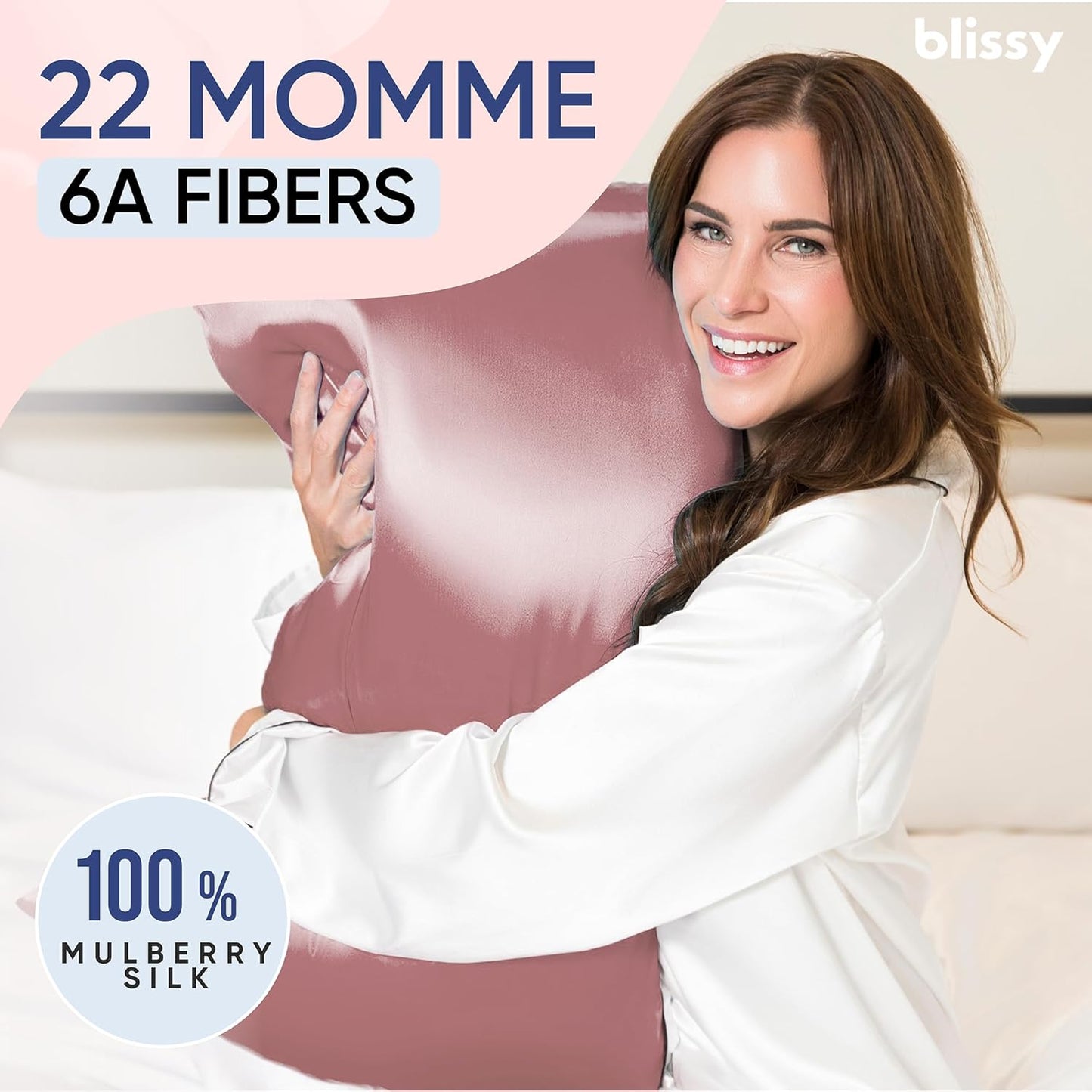 Blissy Silk Pillowcase - 100% Pure Mulberry Silk - 22 Momme 6A High-Grade Fibers - Silk Pillow Cover for Hair & Skin - Regular, Queen & King (Plum, King)