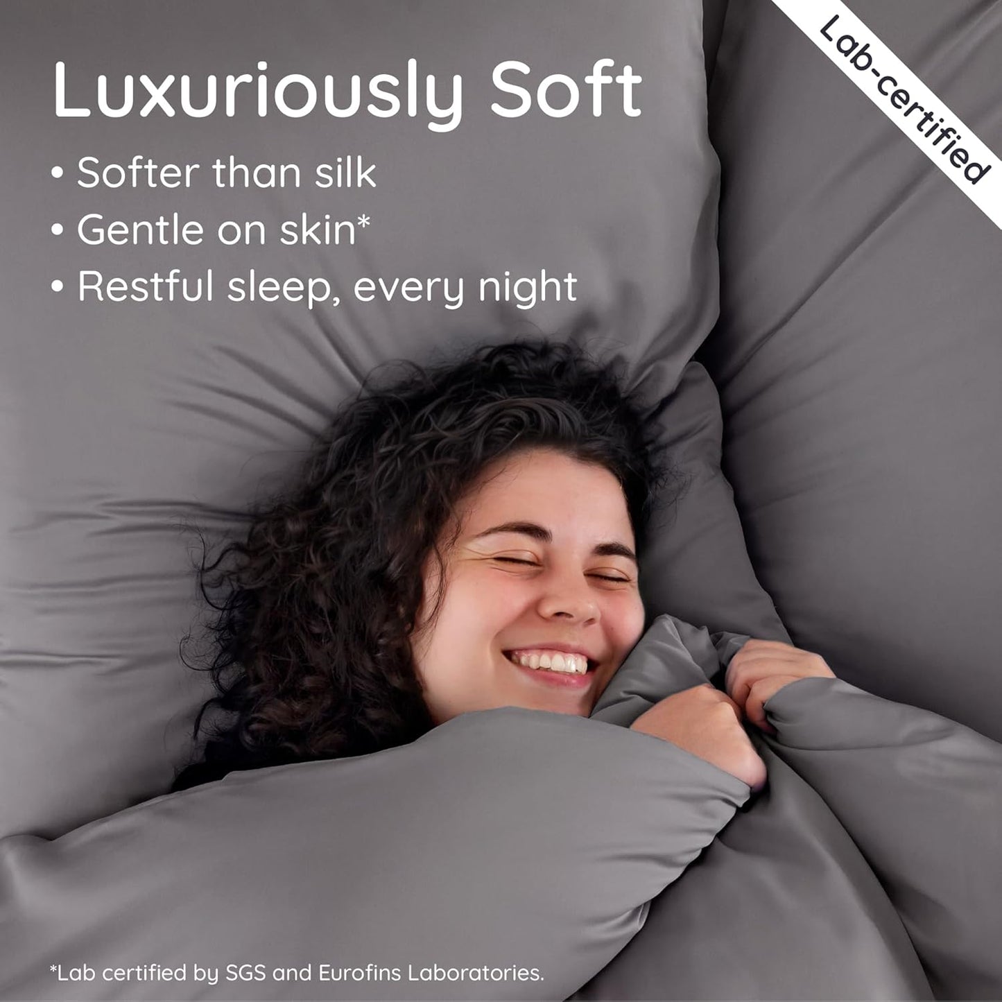 Bambaw 100% Viscose Derived from Bamboo Pillow Cases Queen Size Set of 2, Queen Cooling Pillow Cases with Envelope Closure, Breathable & Super Soft Pillow Cases, Anti Acne Pillow Cases (Dark Gray)