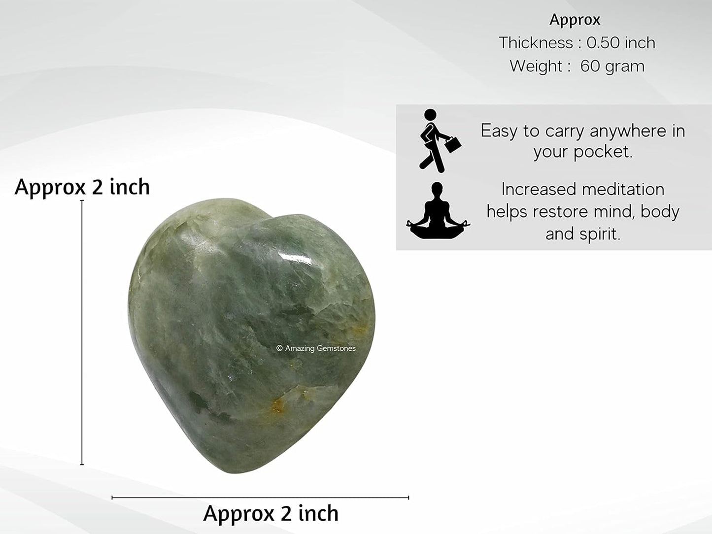 Amazing Gemstone Yellow Aquamarine Crystal Heart Palm Stone - Pocket Massage Worry Stone for Natural Body Chakra Balancing, Reiki Healing and Crystal Grid