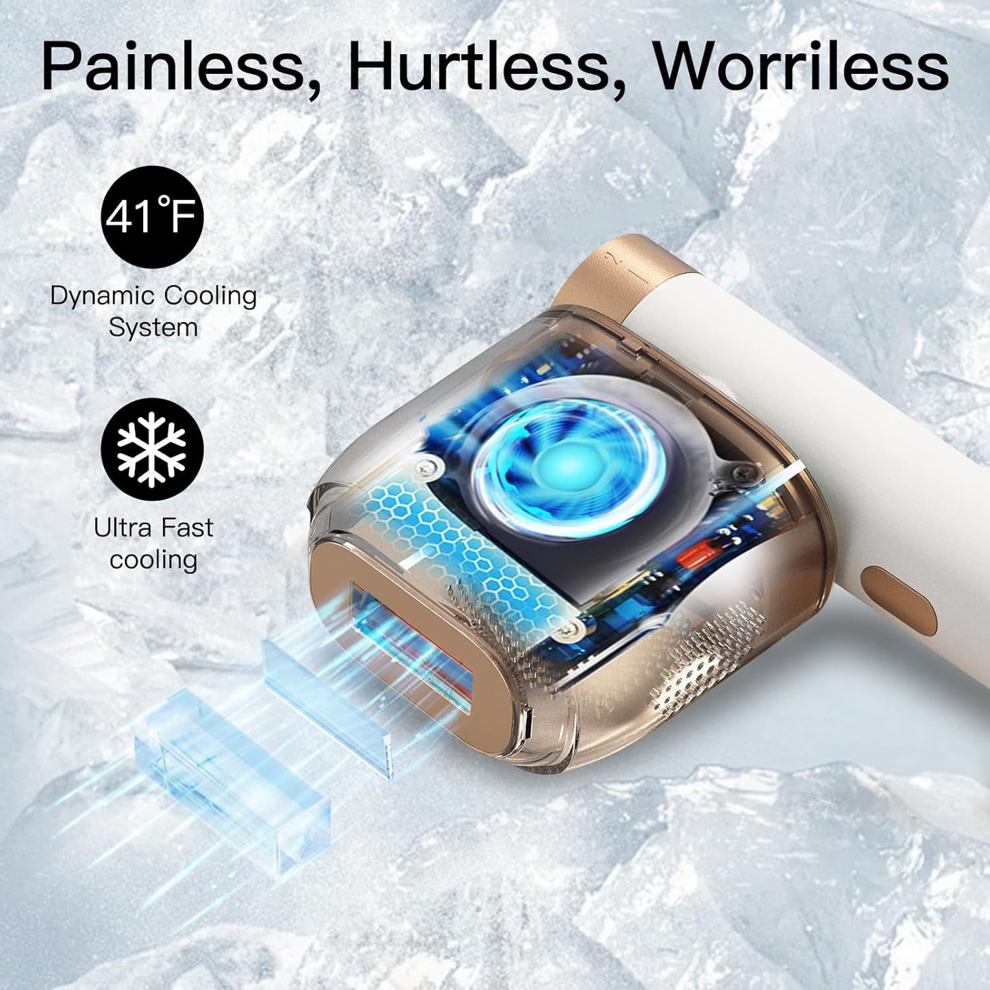 Laser Hair Removal, BoSidin IPL Hair Removal with Painless Ice-Cooling, 2-in-1 Face SR Rejuvenation, 6+1 Modes, 6 Levels Hair Removal for Women Permanent, Laser Hair Removal Kit with Shaver, Goggles