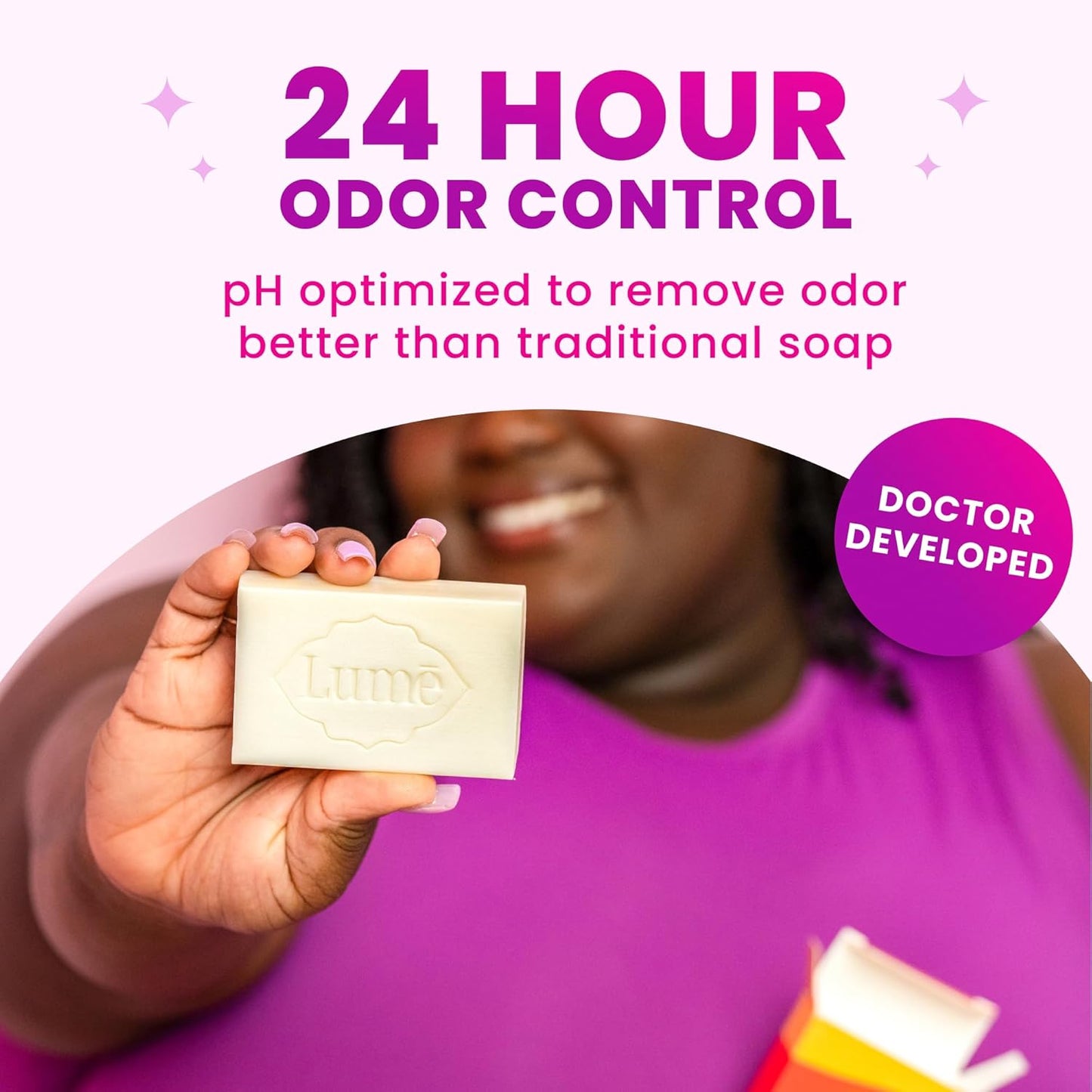 Lume Acidified Body Cleansing Bar - 24 Hour Odor Control - Removes Odor Better than Soap - Moisturizing Formula - Formulated Without SLS orParabens - OB/GYN Developed - 5 ounce (Clean Tangerine)