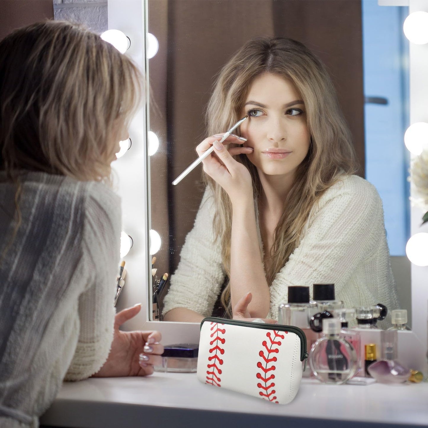 Cosmetic Bag Waterproof Neoprene Zipper Pouch Travel Portable Toiletry Makeup Bags Organizer Case for Women and Girls