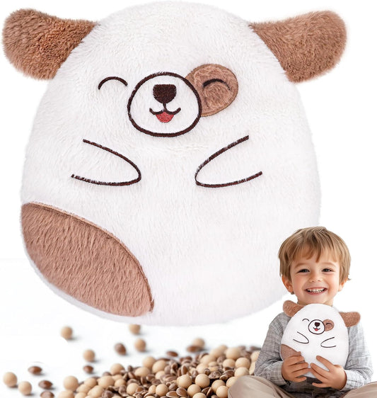 Cute Dog Microwave Heating Pad for Pain Relief, Unscented Microwavable Heating Pads Stuffed Animal for Cramps, Neck Shoulder, Muscles, Natural Heat Pack Moist Heat with Washable Cover