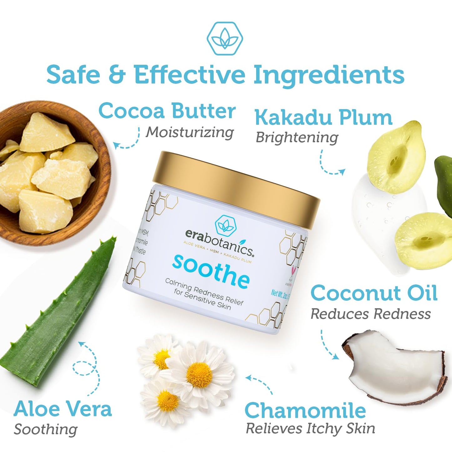 Era Organics Redness Relief Cream & Face Wash – Soothing Anti-Redness Moisturizer + Manuka Honey Face Wash for Sensitive Skin – Calming Face Care Bundle for Redness, Dryness & Irritation