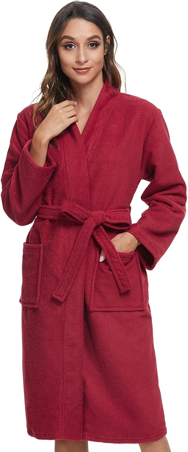 Orrpally Women Kimono Robes Lightweight Terry Cloth Bathrobe Knee Length Bath Robe
