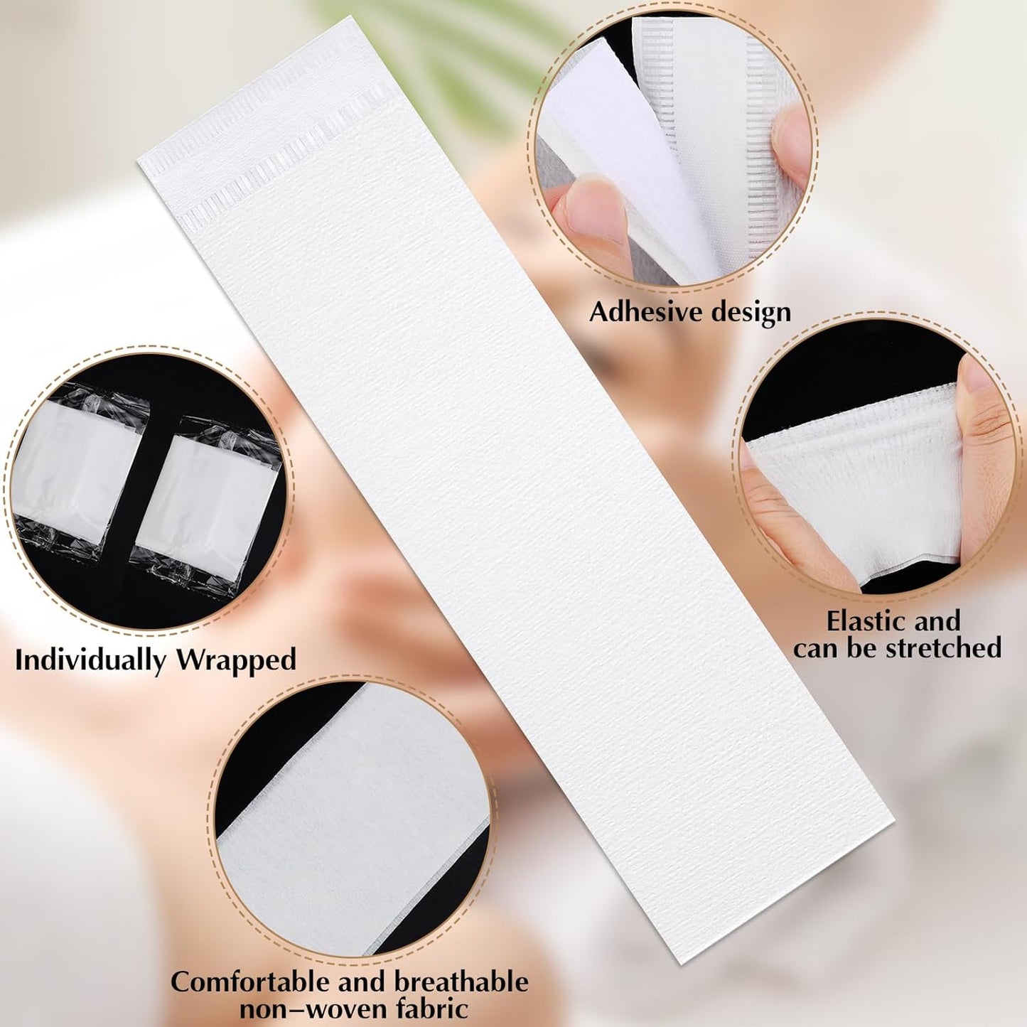 100 PCS Disposable Hairband for Women, Non-woven Fabric Spa Headband for Makeup, Travel, Securing Hair during Facial