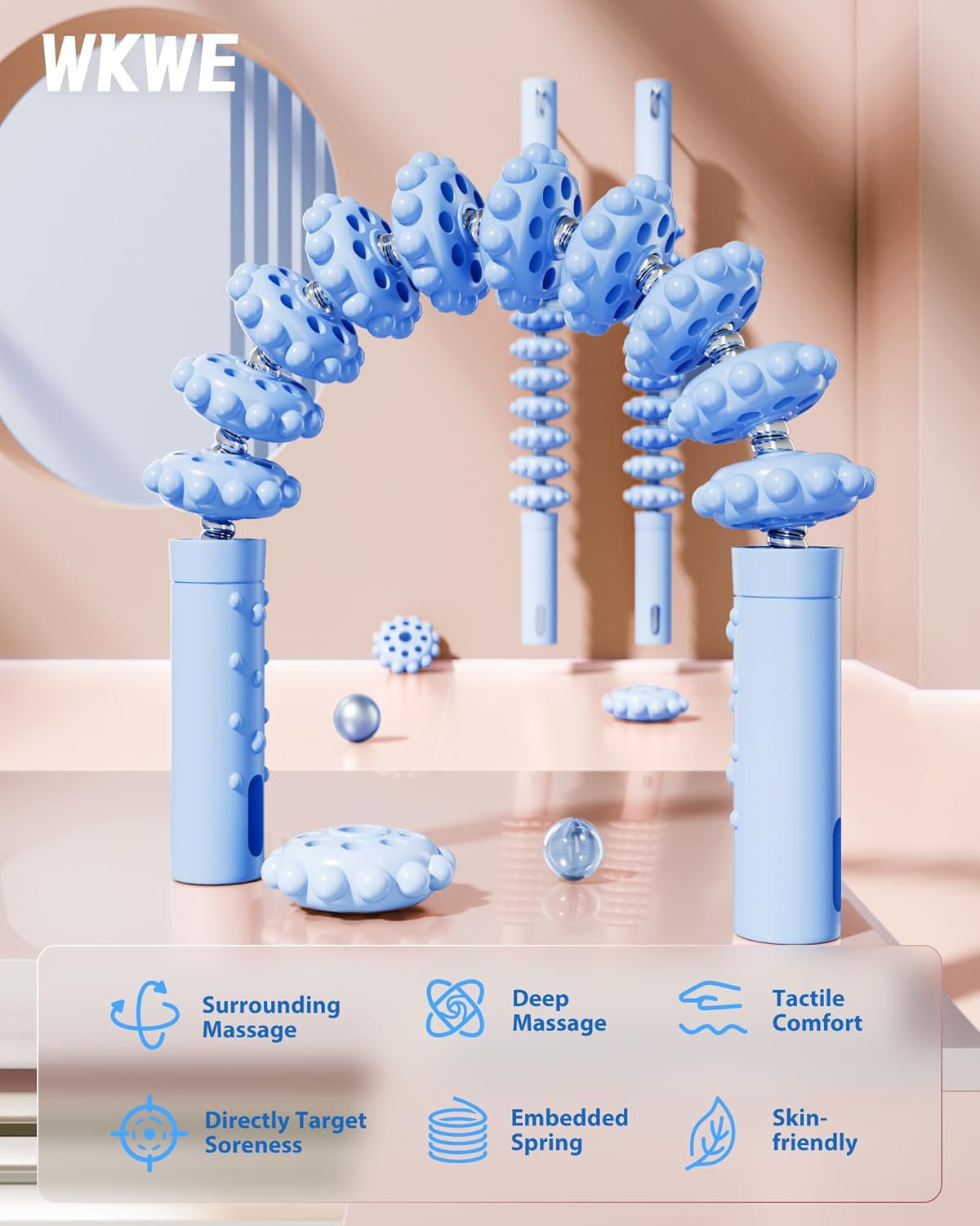 Muscle Roller Stick with Trigger Points - Bendable Body Massage Stick to Help Legs, Back, Neck Recovery, Relief Muscle Soreness, Cramping and Tightness