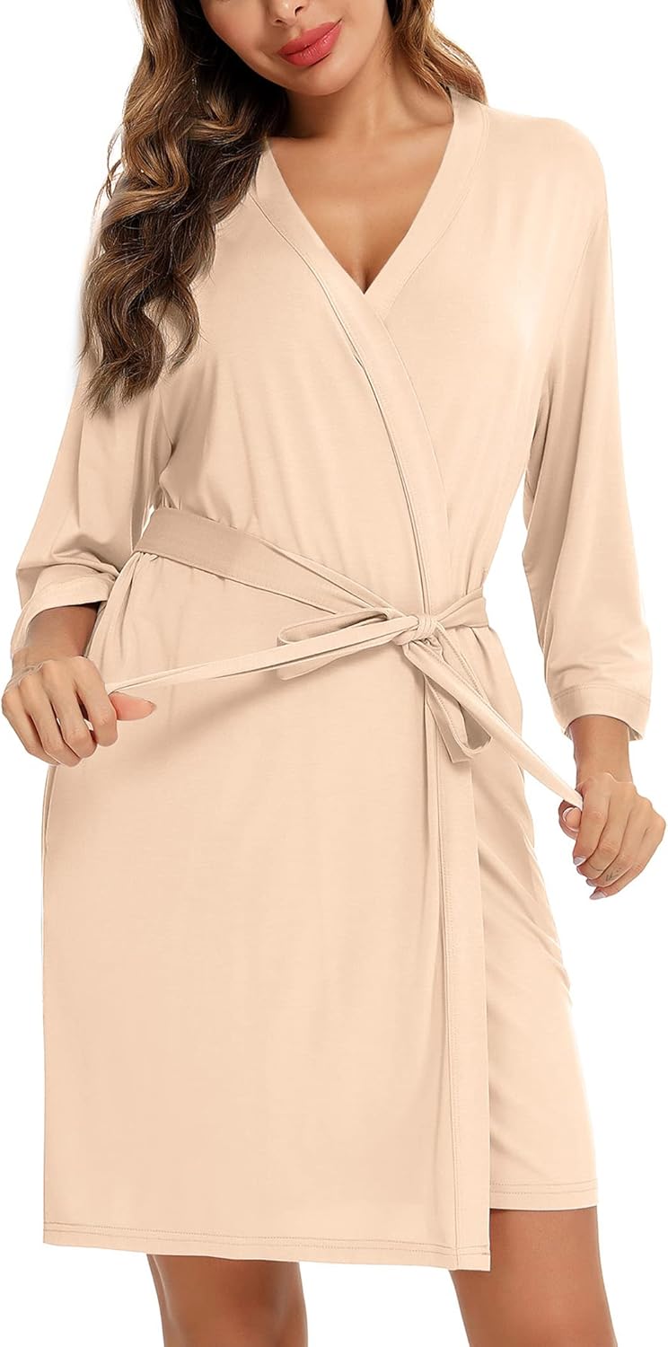 Samring Women's Lightweight Robe Soft Kimono Robes Short Bathrobe for Women Sleepwear