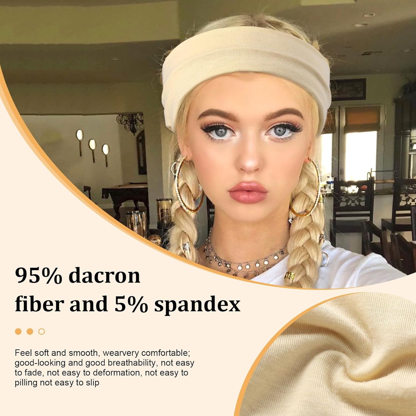 12-Pack Wide Stretch Headbands for Women - Non-Slip Extra Wide Turban Hair Bands for Workout, African Style, Sports & Daily Use (Breathable, All-Day Comfort) Color1 (Color2)