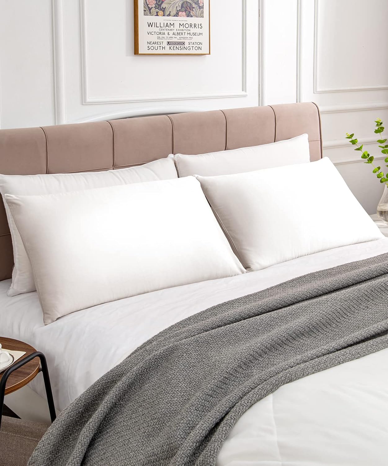 Warmstar Cotton Pillow Cases Queen Size Set of 2, 600 Thread Count Pillowcases 20x30 Inches, Soft Long Staple Cotton Pillowcases Breathable with Envelope Closure,White