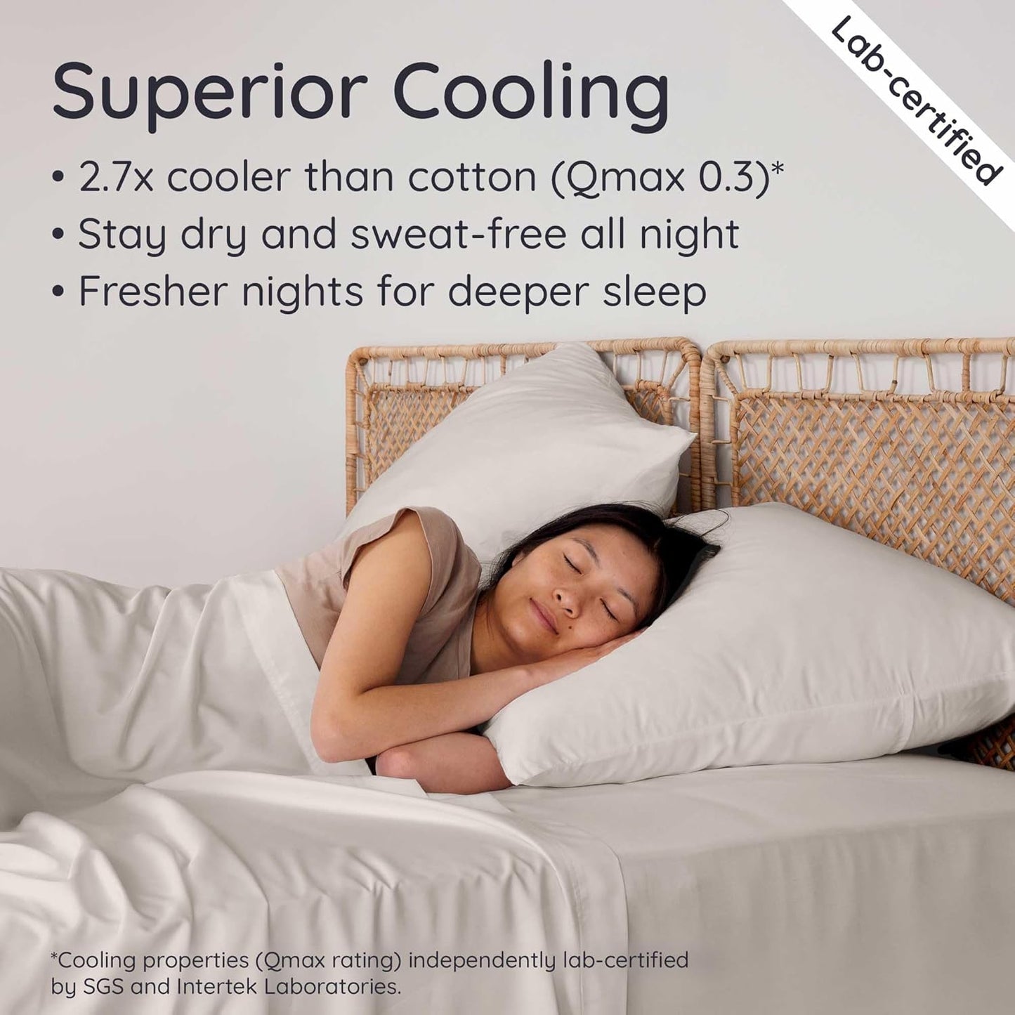 Bambaw 100% Viscose Derived from Bamboo Pillowcase Queen Size – Set of 2 Queen Cooling Pillow Cases with Envelope Closure, Breathable & Super Soft Pillow Cases, Anti Acne Pillowcase (Sand)