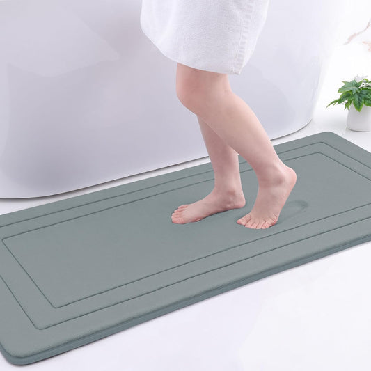 Arotive Memory Foam Bathroom Rug Mat 54x24, Ultra Soft and Absorbent Bath Mat, Machine Wash Dry, Comfortable Bath Rug Carpet for Bathroom Floor, Tub and Shower, Grey