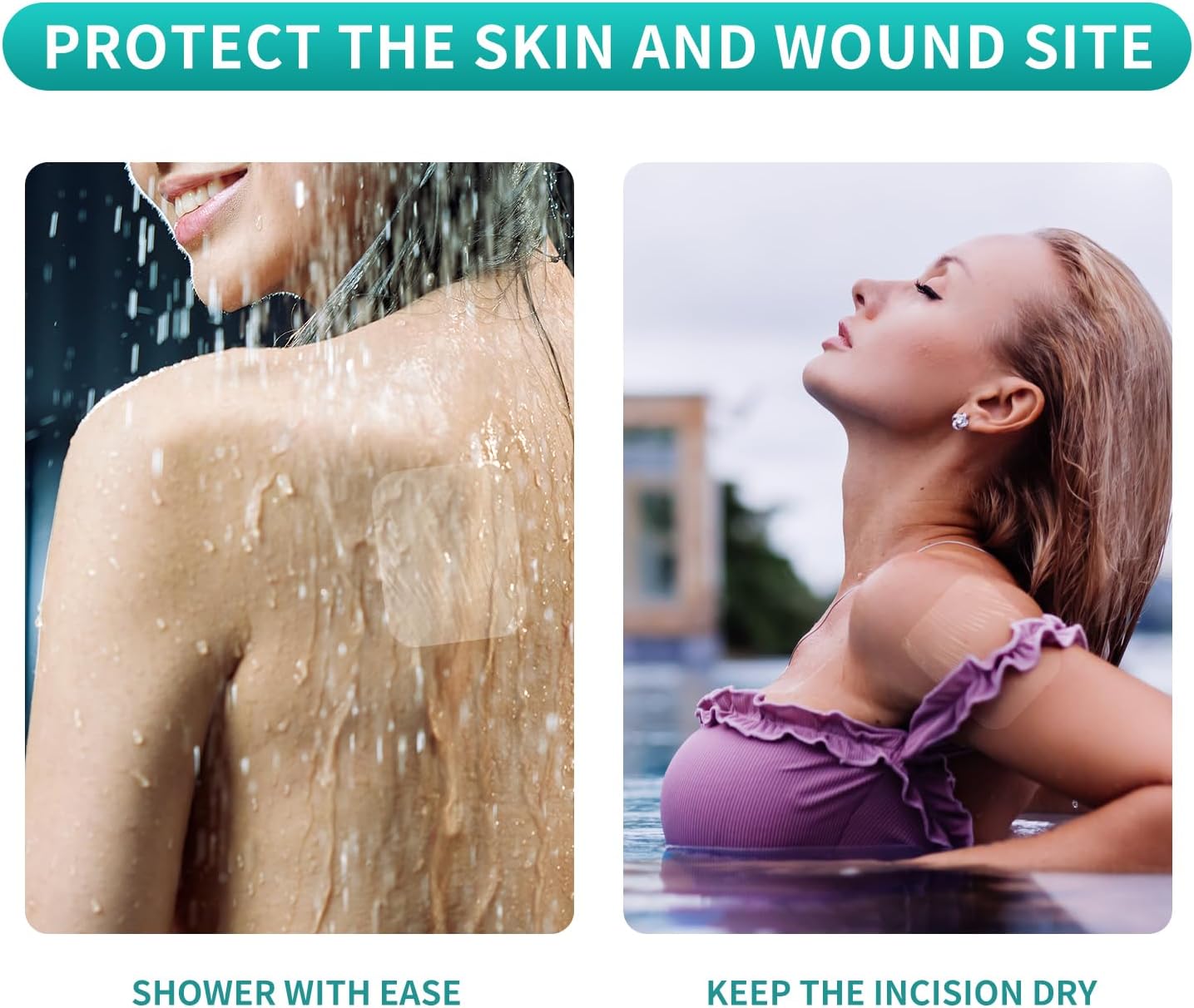 Dimora Transparent Film Dressing 6x8 inch 20 Packs with Hypoallergenic Adhesive, Large Waterproof Wound Bandages Post Surgical for Swimming, Tattoo Aftercare Bandage, IV Shield