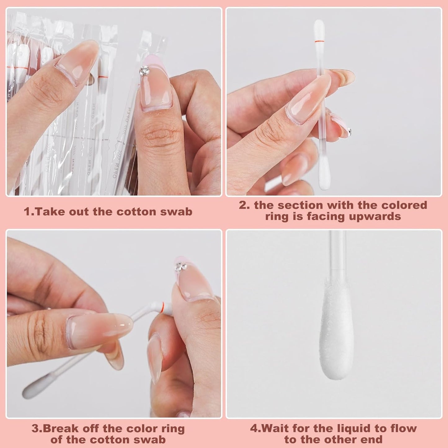 Cotton Swabs,Cotton Makeup Remover Swabs,Eye & Lip Sticks Remover,Liquid-Filled Makeup Remover Swabs Disposable Cotton Swabs for Eye/Lip/Eyebrow/Eyelash Makeup (Pack of 200)