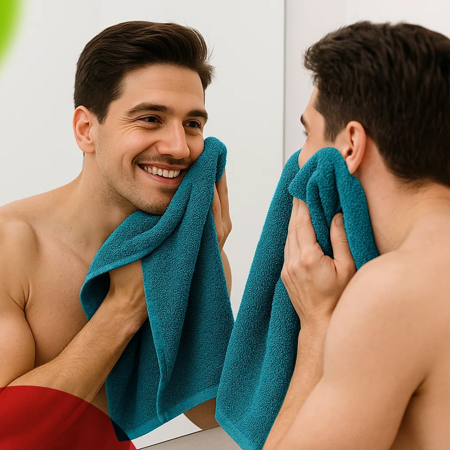 RIVERSIDE 6 Pack Premium Hand Towels Set, 16x28 inches, 100% Ring Spun Cotton, 600 GSM, Soft, Quick Dry and Highly Absorbent, Towels for Bathroom, Kitchen, Gym, Spa - Teal