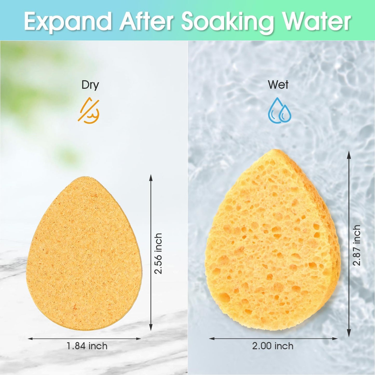 ORIGHTY 96 Count Facial Sponges for Cleansing, 100% Natural Cellulose Facial Sponges for Washing face, Compressed Cosmetic Spa Face Sponge for Exfoliating Mask, Makeup Removal