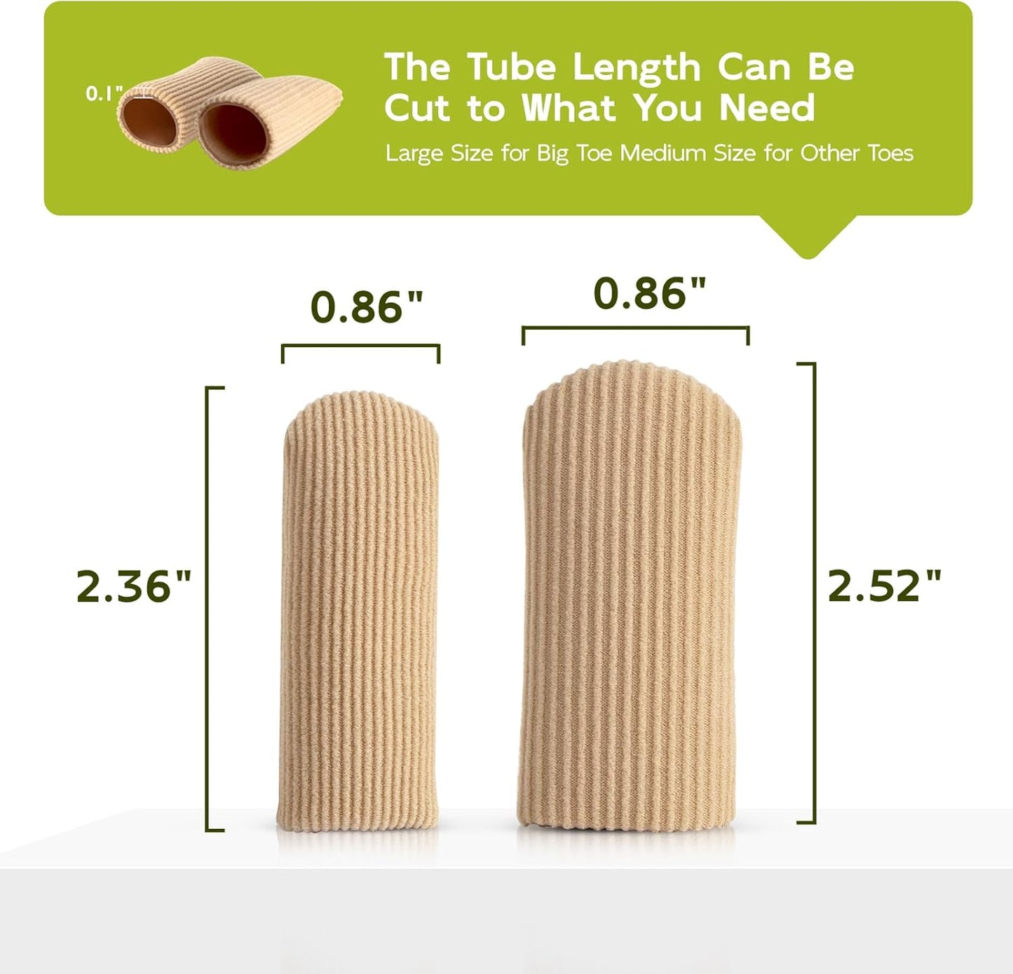 Bukihome 8 PCS Toe Protectors, Silicone Toe Caps Closed Toe Surface Fabric Sleeve Protectors, Prevent Pain Relief for Corns, Blisters and Ingrown Toenails (2PCS Large Size+ 6PCS Medium Size)[Upgrade]