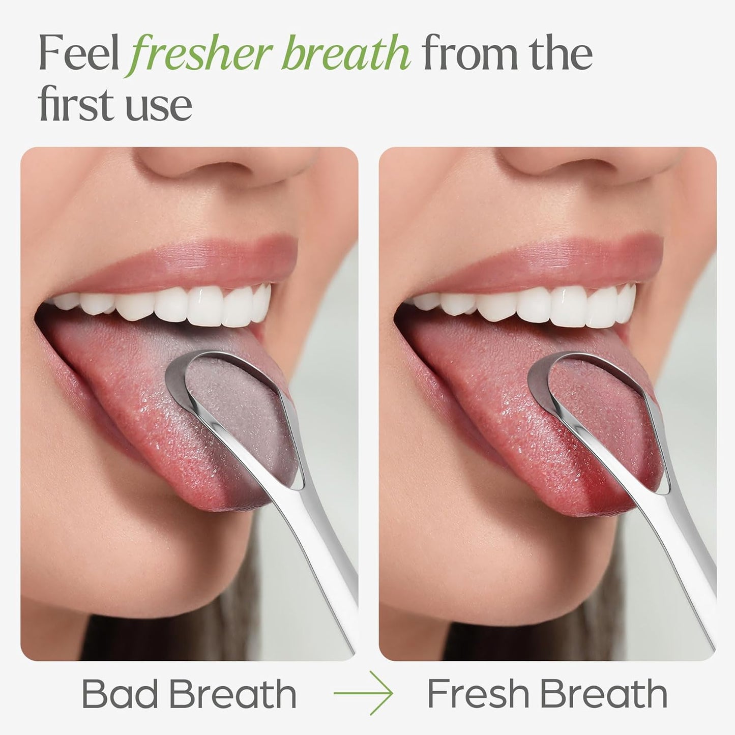 Tongue Scraper for Adults with Holder (2 Pack) - Metal Tongue Scraper for Tongue Cleaning and Reducing Bad Breath - Stainless Steel Tongue Scraper for Adults, Tongue Cleaner for Adults