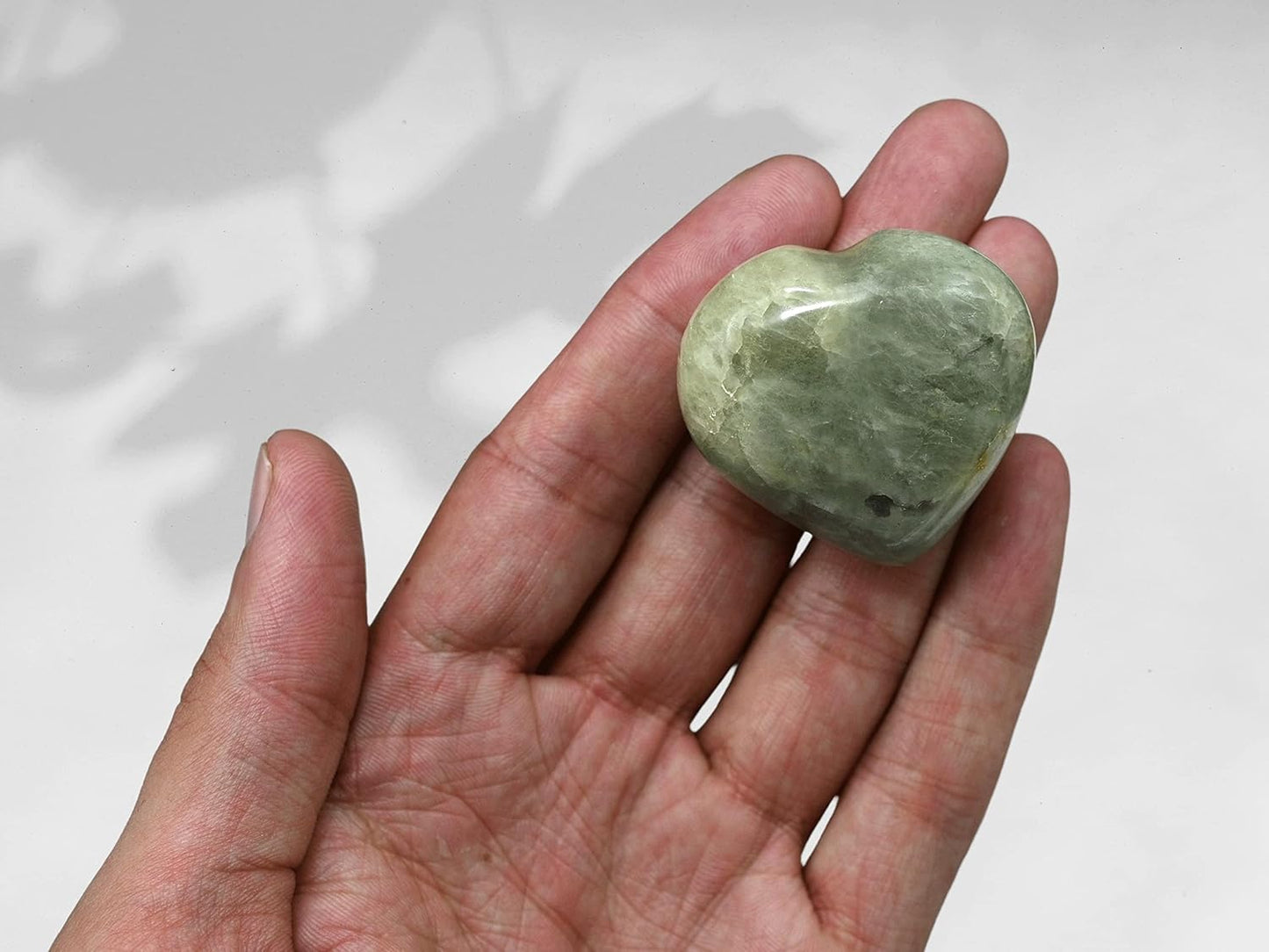 Amazing Gemstone Yellow Aquamarine Crystal Heart Palm Stone - Pocket Massage Worry Stone for Natural Body Chakra Balancing, Reiki Healing and Crystal Grid